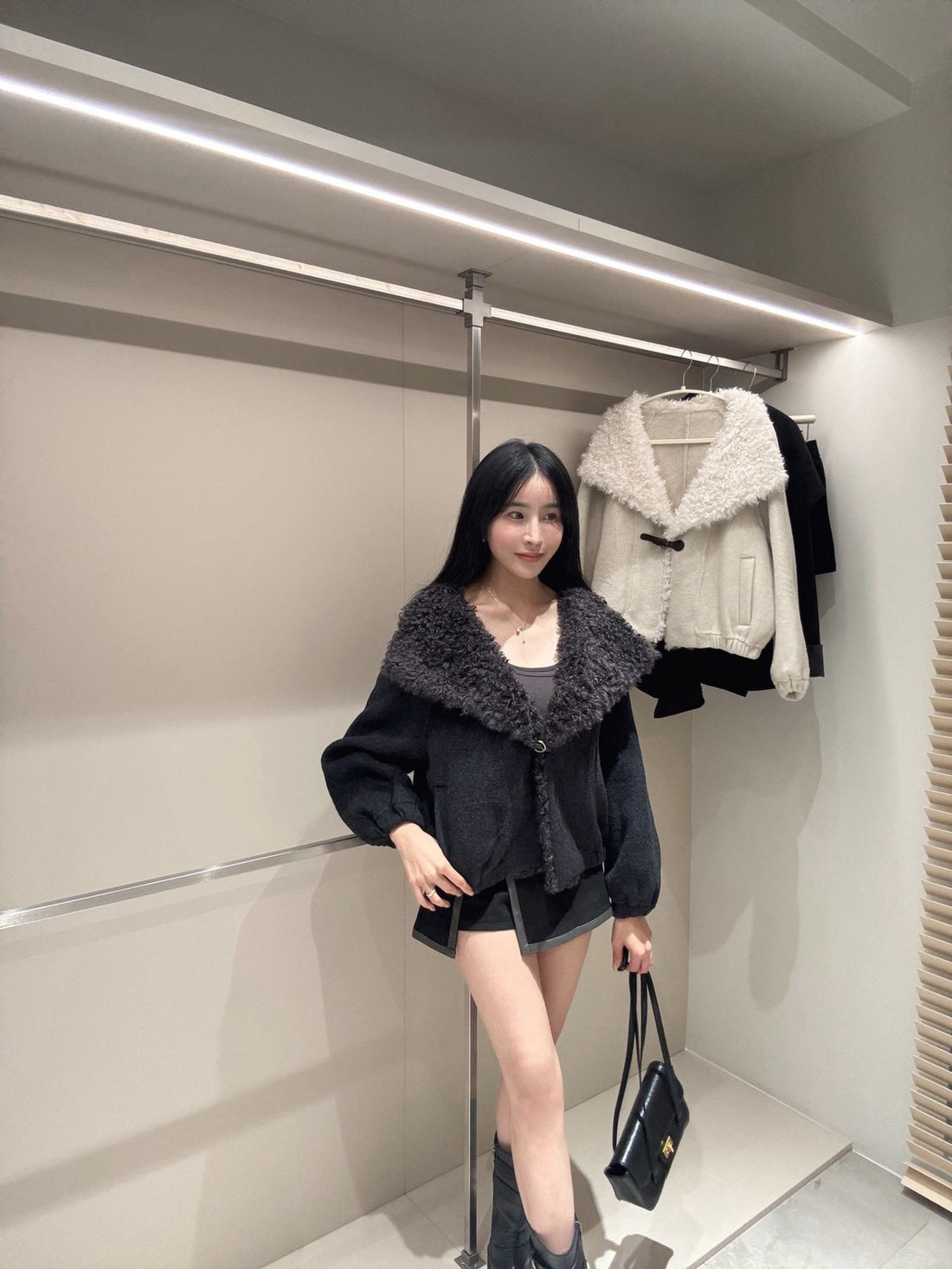 小翻領純羊毛外套