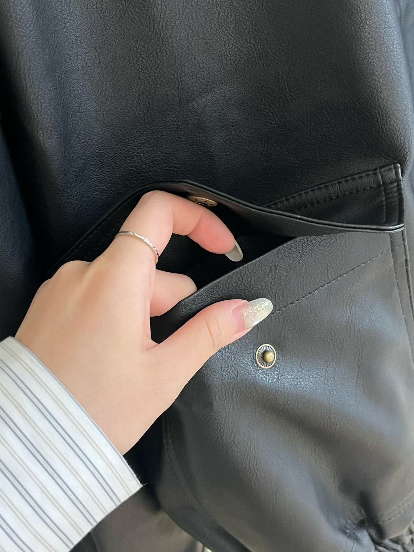 限量款柔軟皮質夾克