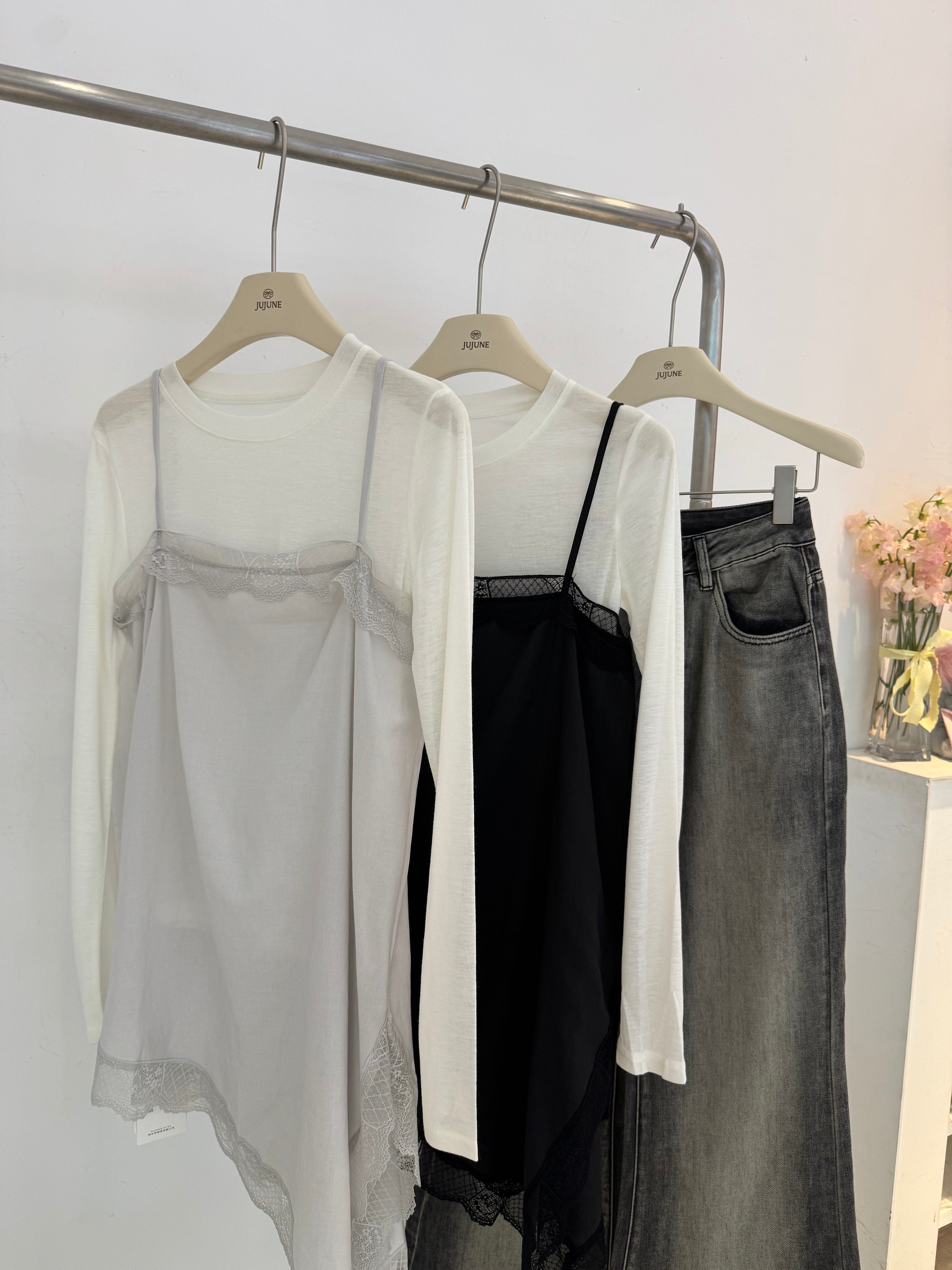 蕾絲背心兩件式套裝