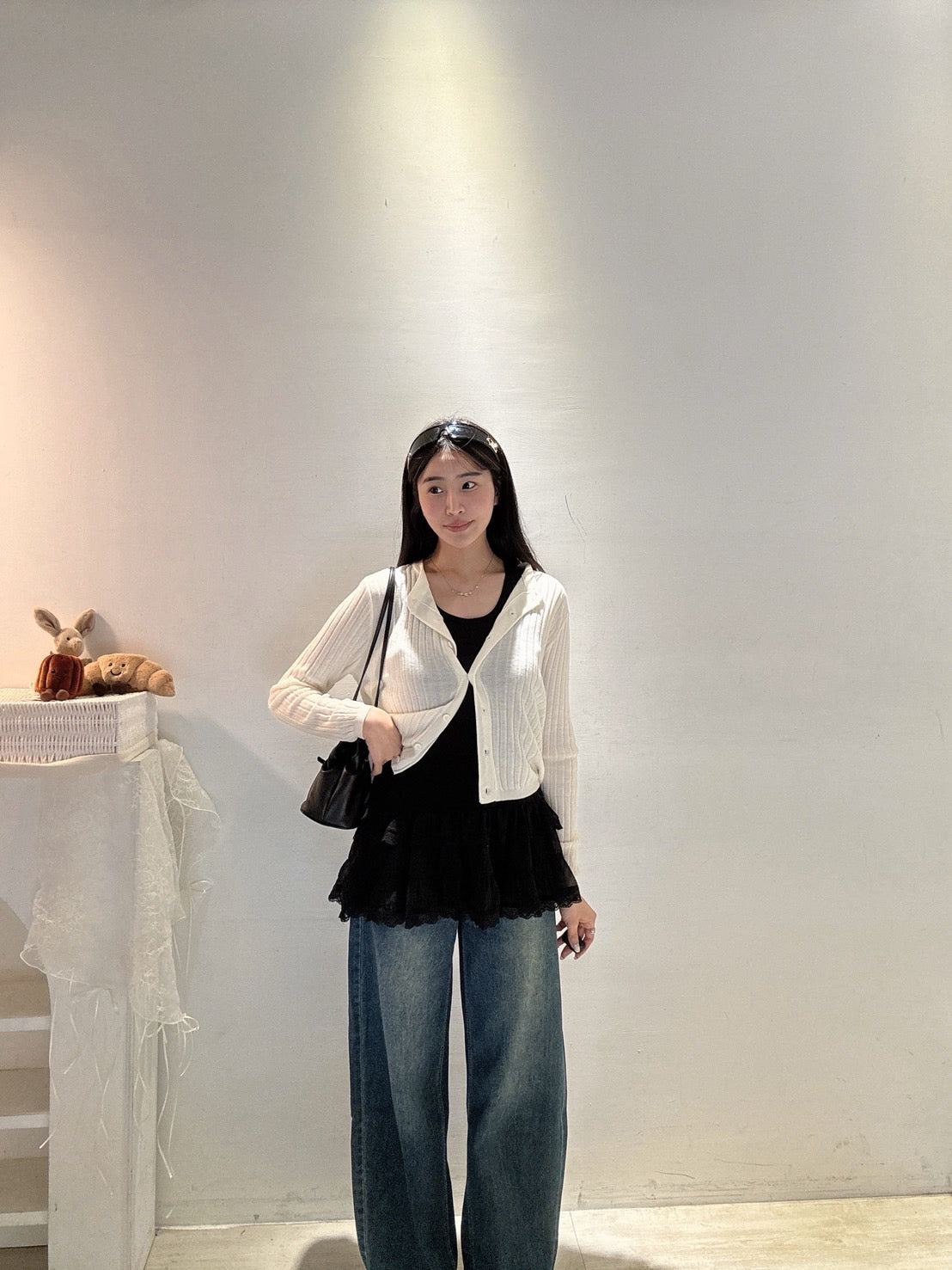 坑條排扣小罩衫