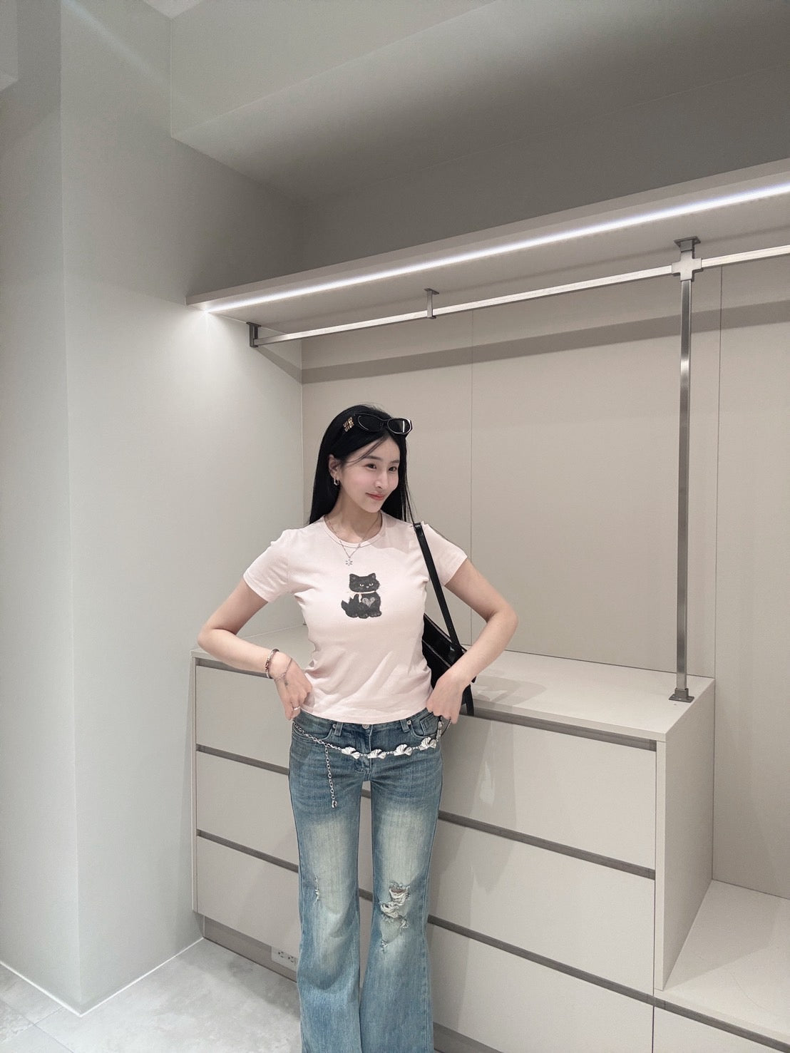 可愛小貓彈力上衣