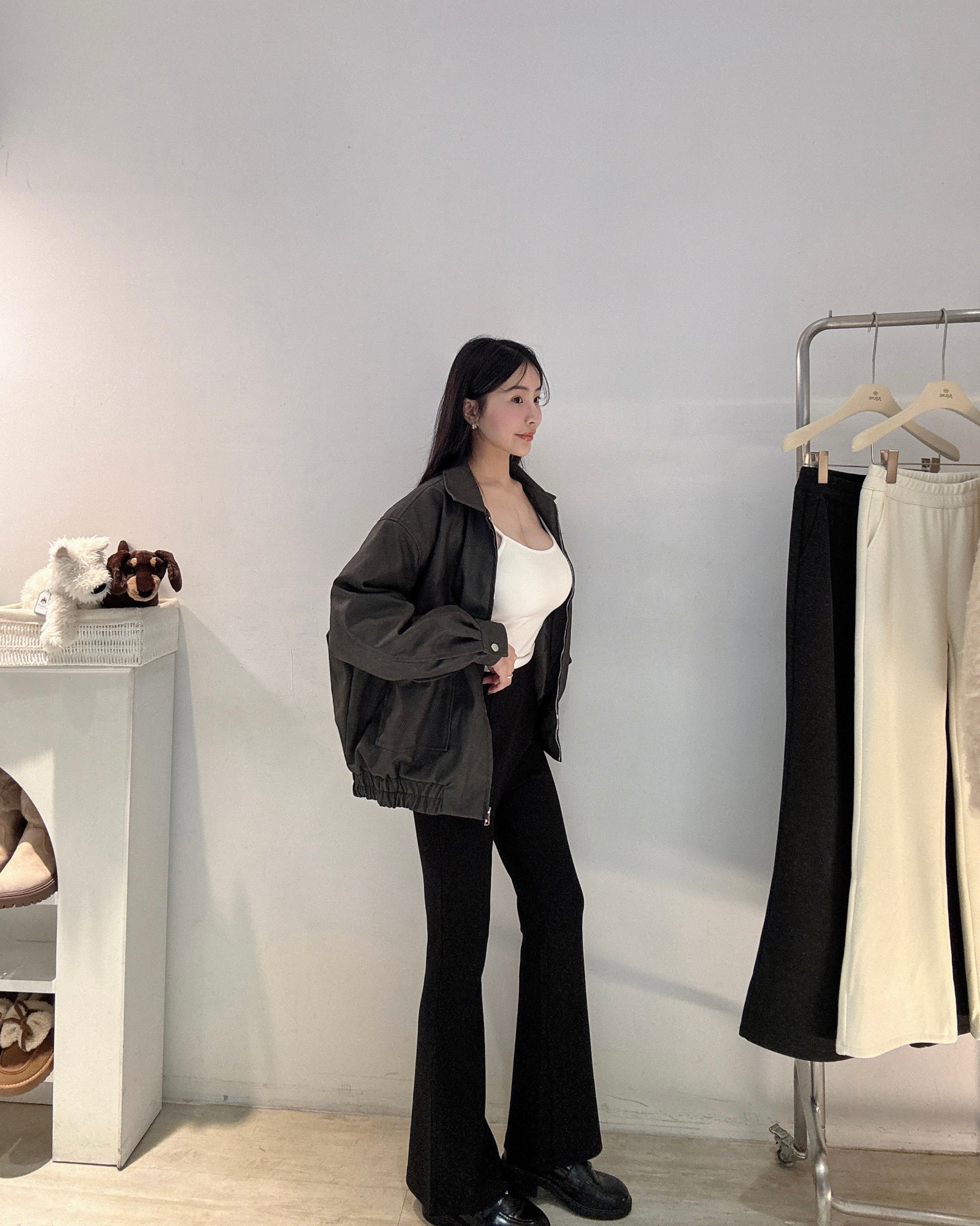 仿舊鋪棉皮革外套