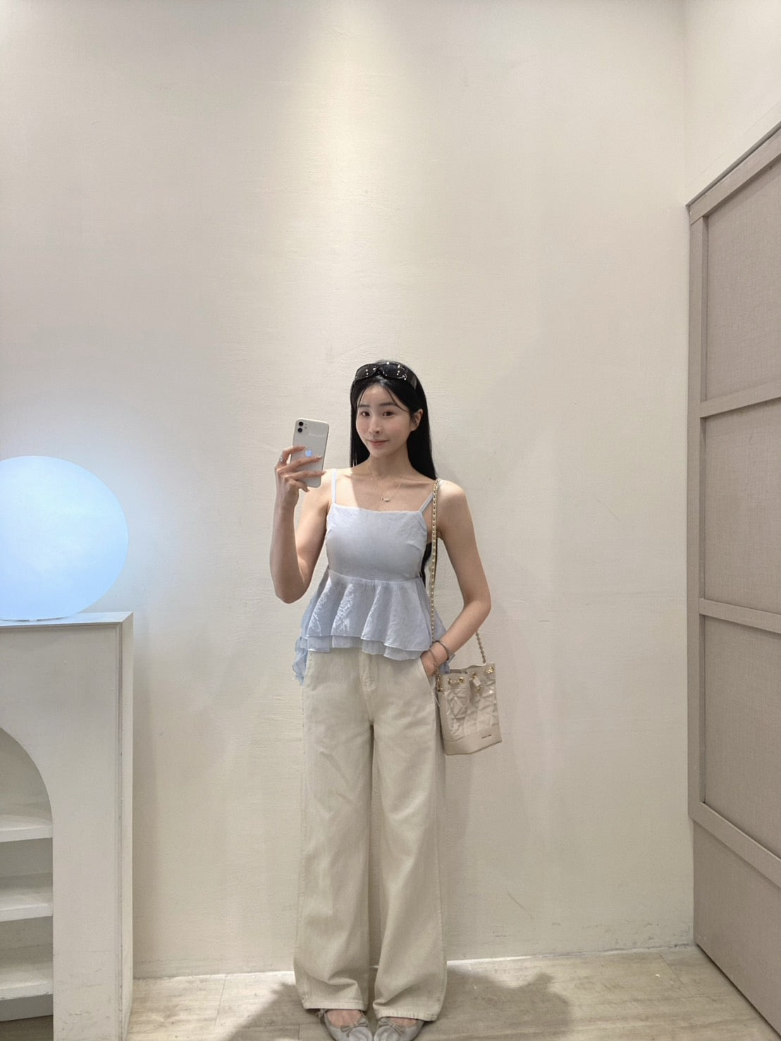 光澤感飄帶背心