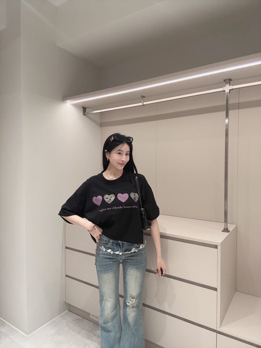狗勾愛心短版tee