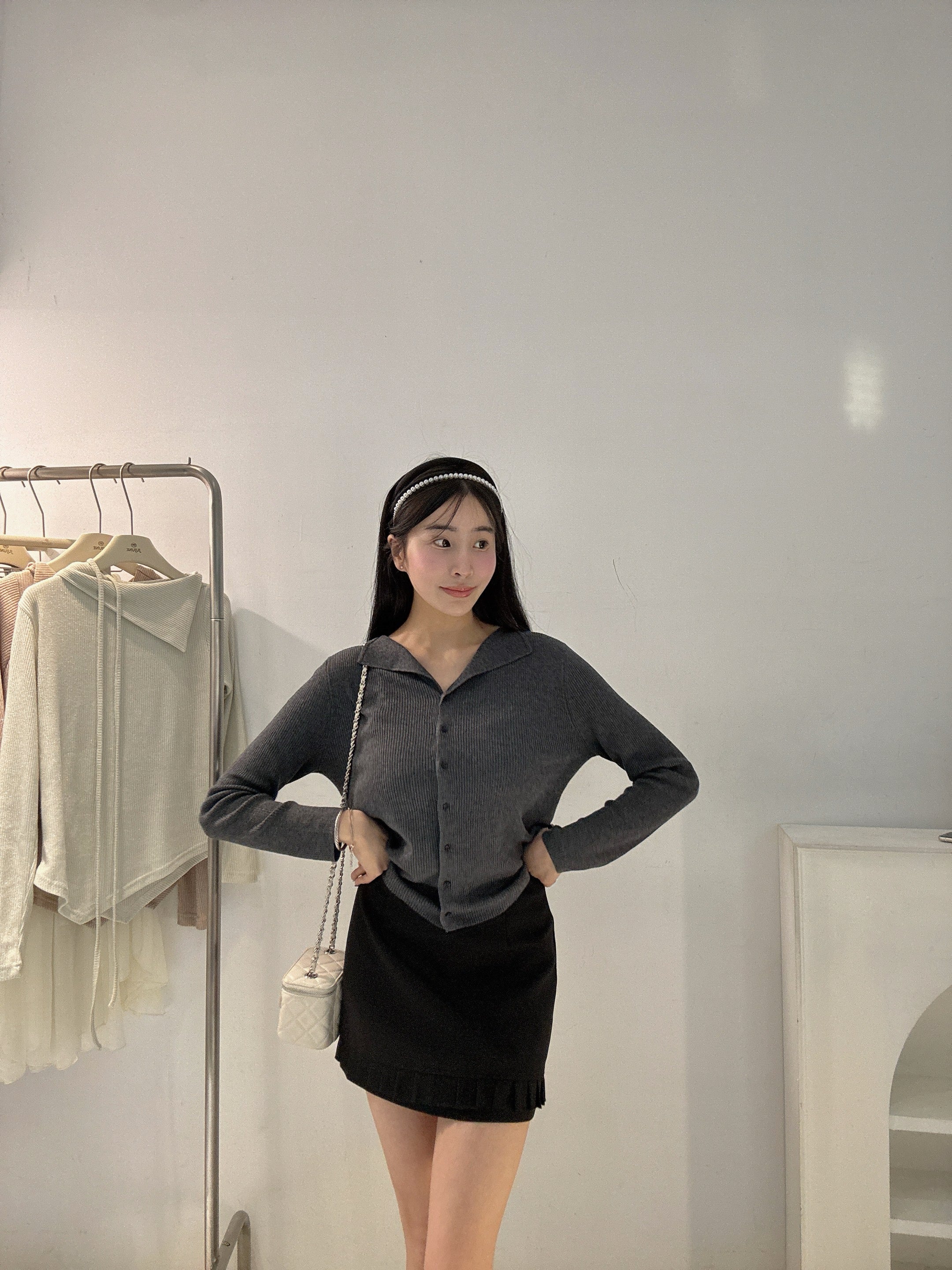 翻領排扣柔軟針織