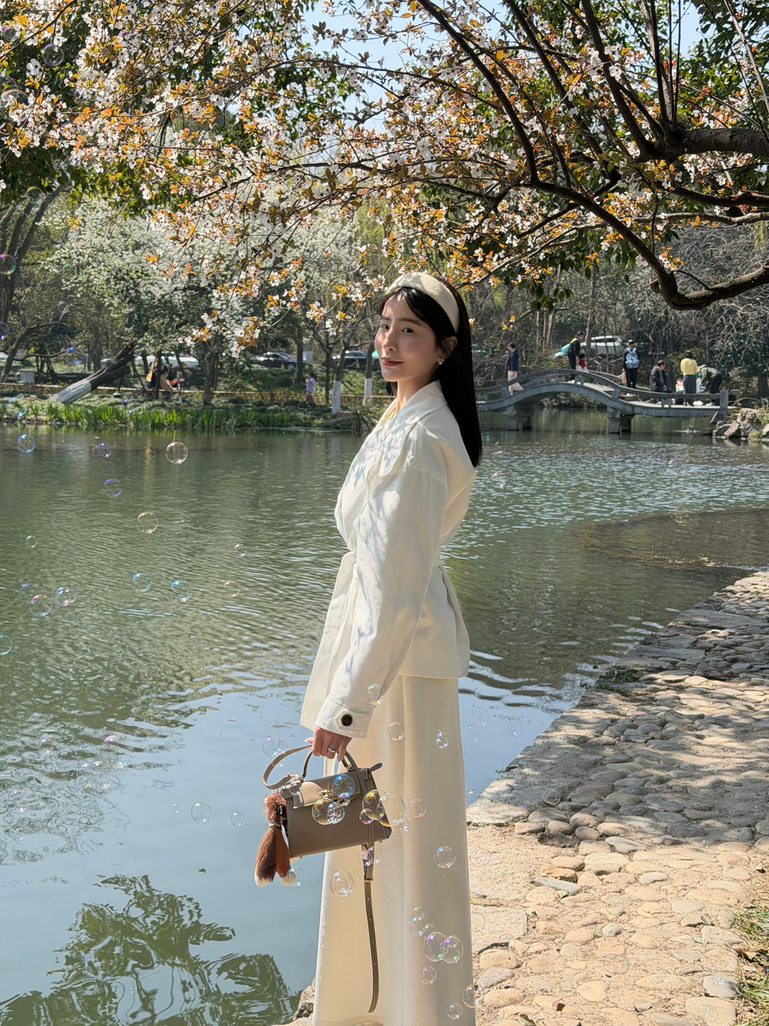 仙女純白風衣外套