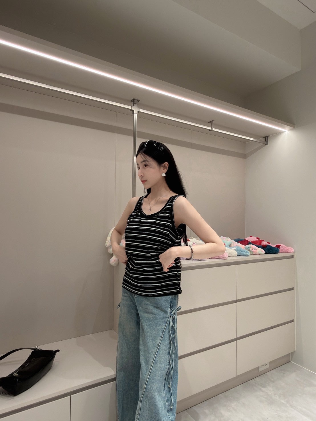 條紋涼感圓領背心