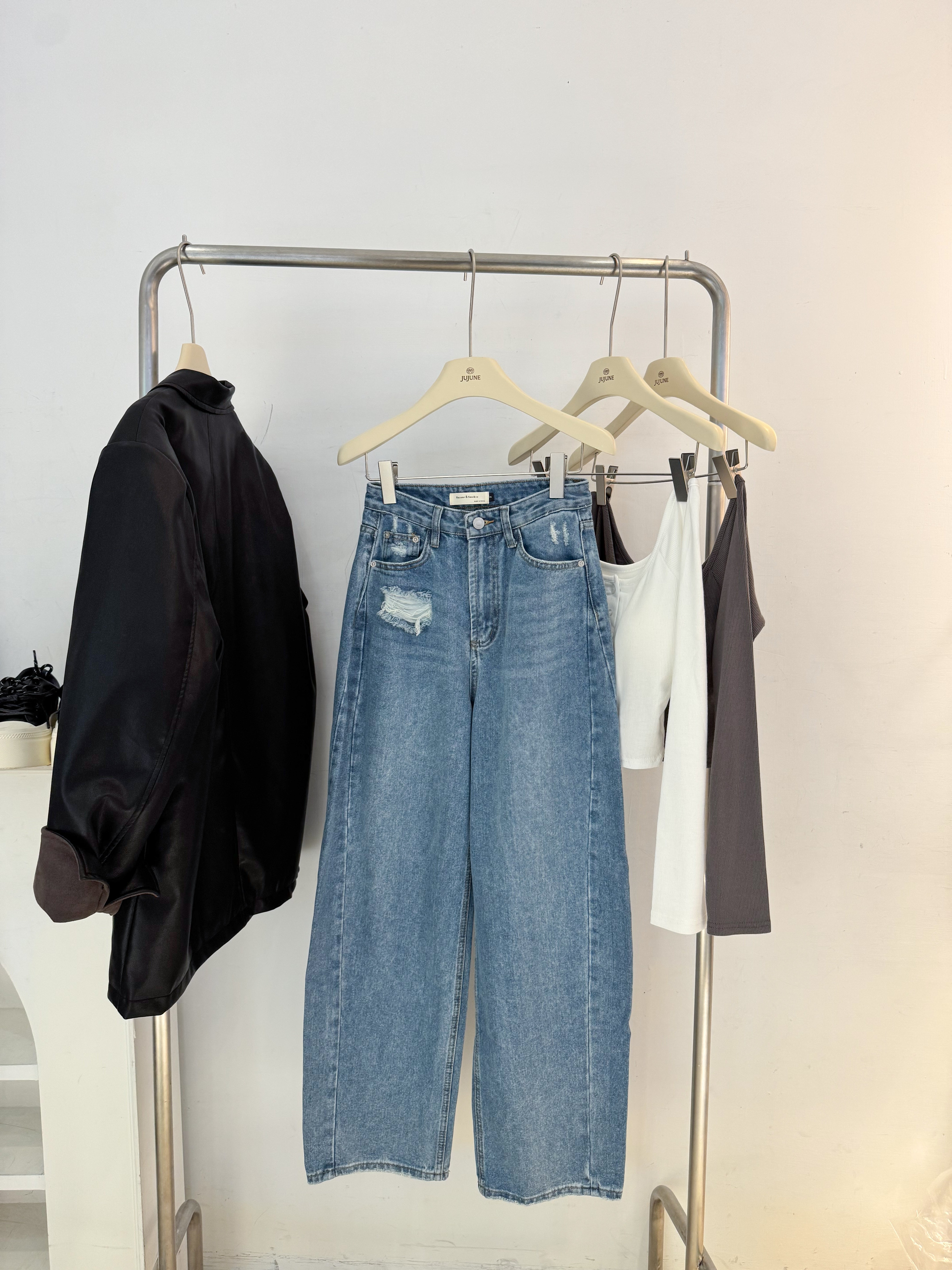 割破造型彎刀褲