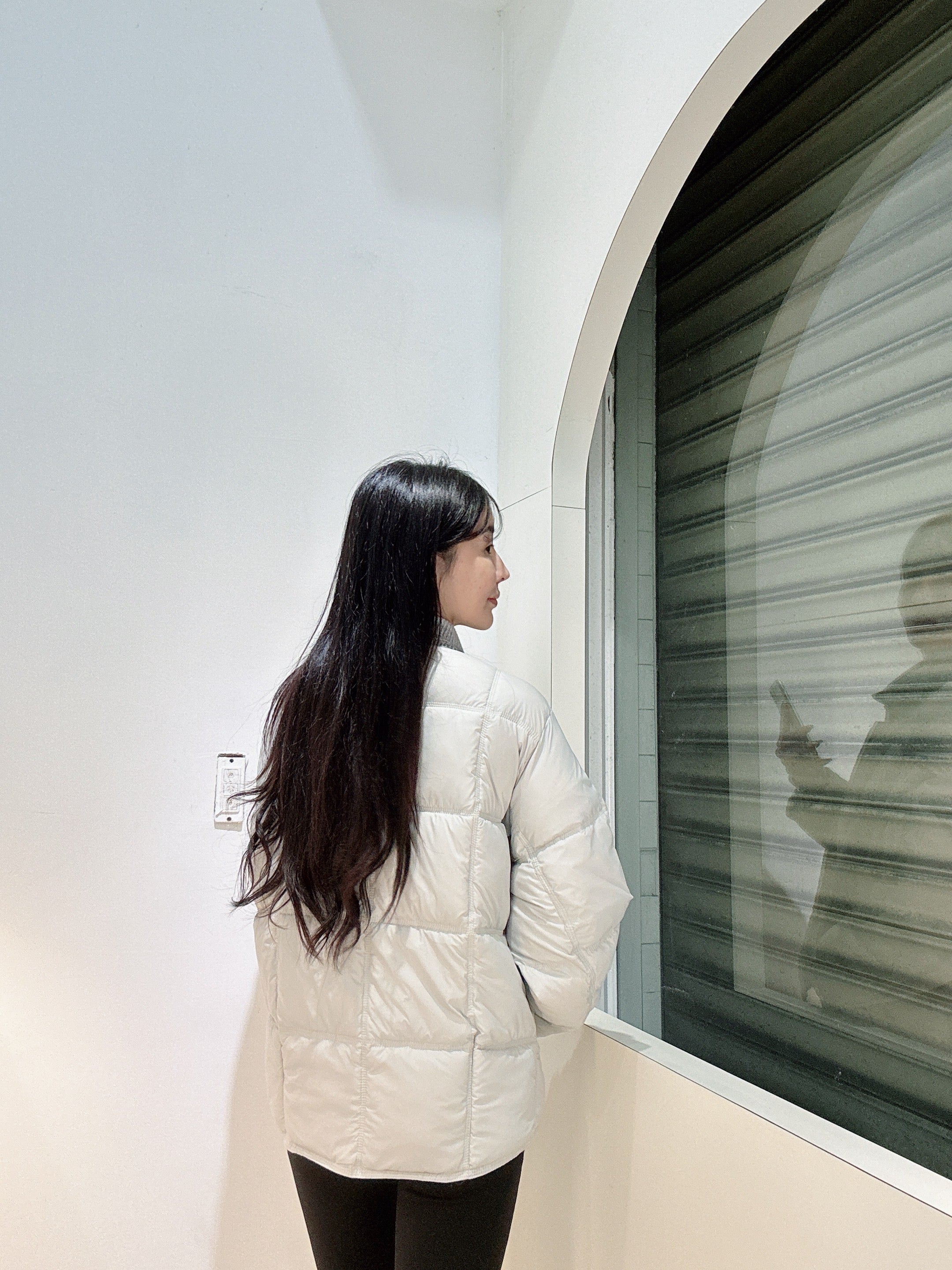 輕奢感拼接羽絨外套