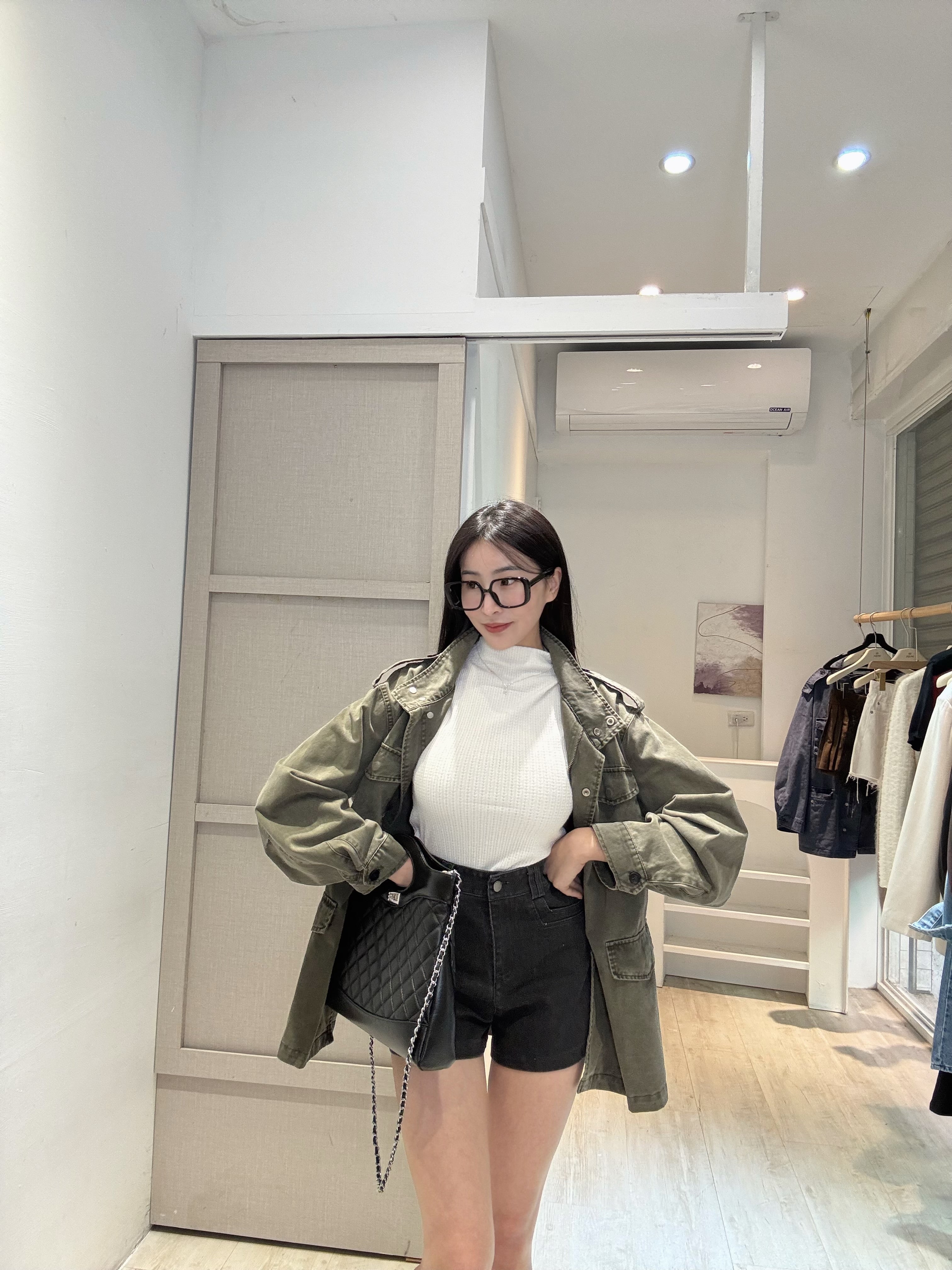 彈力立領坑條背心