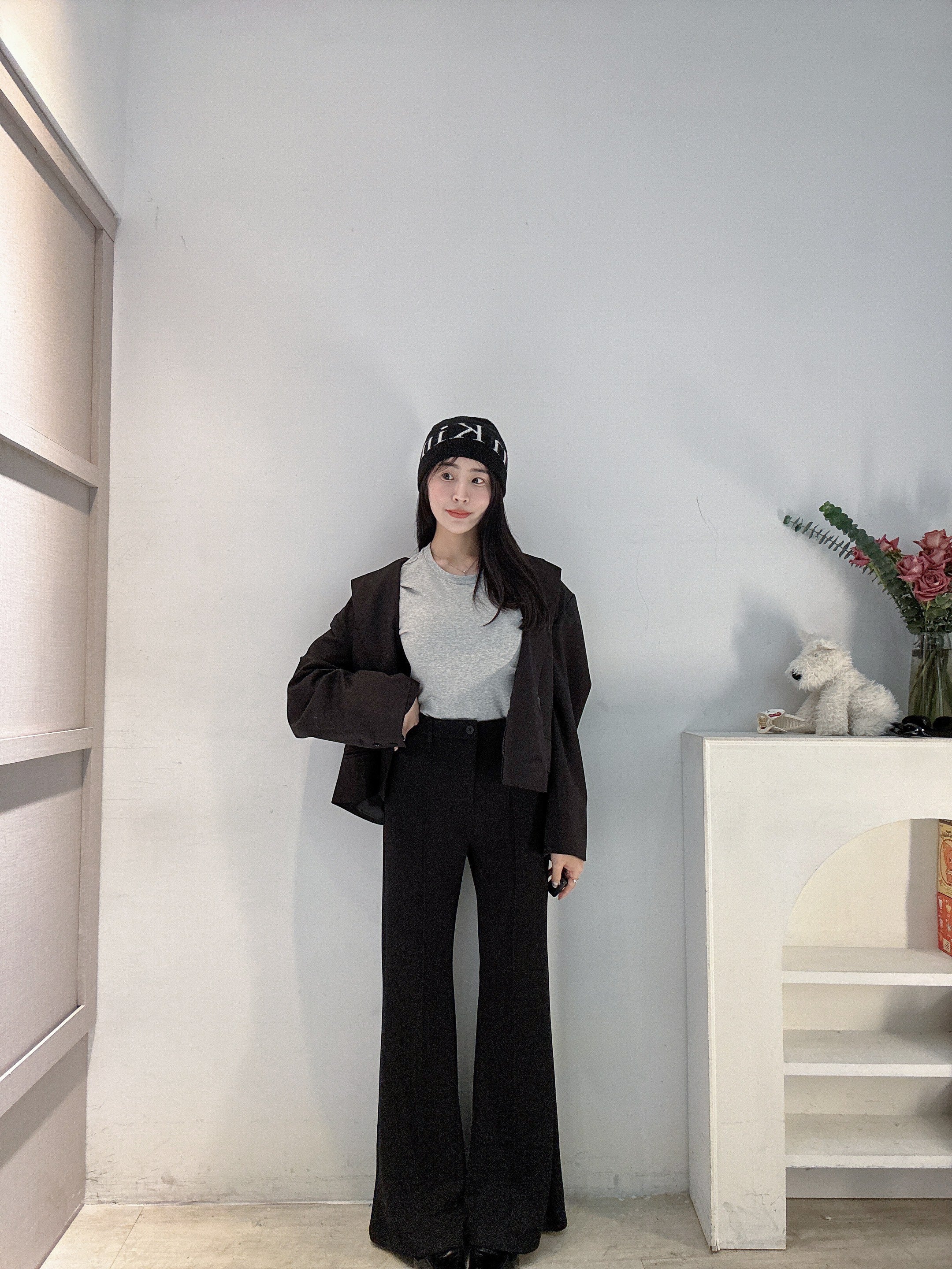 空氣棉修身喇叭褲