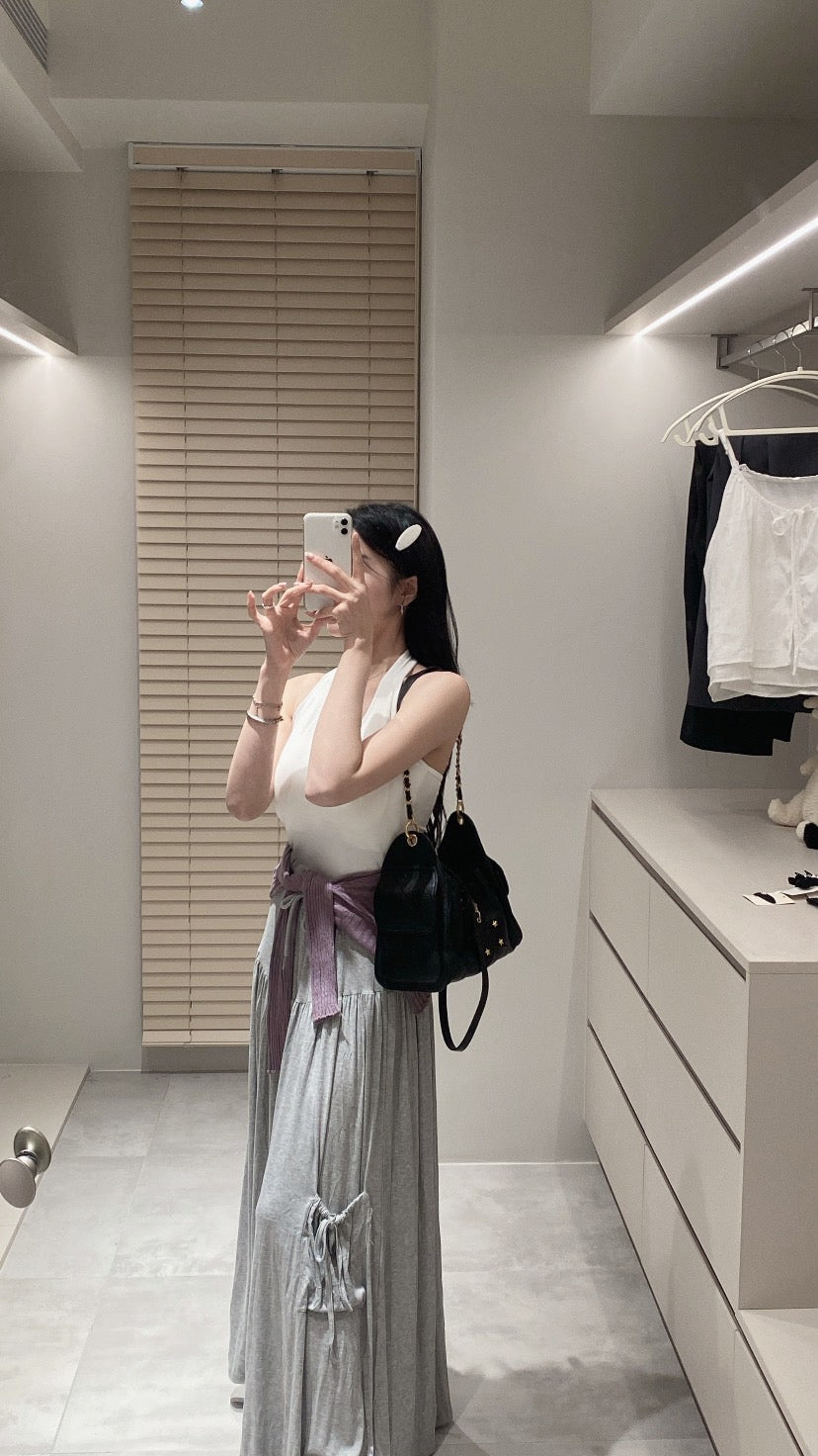 涼感口袋顯瘦長裙