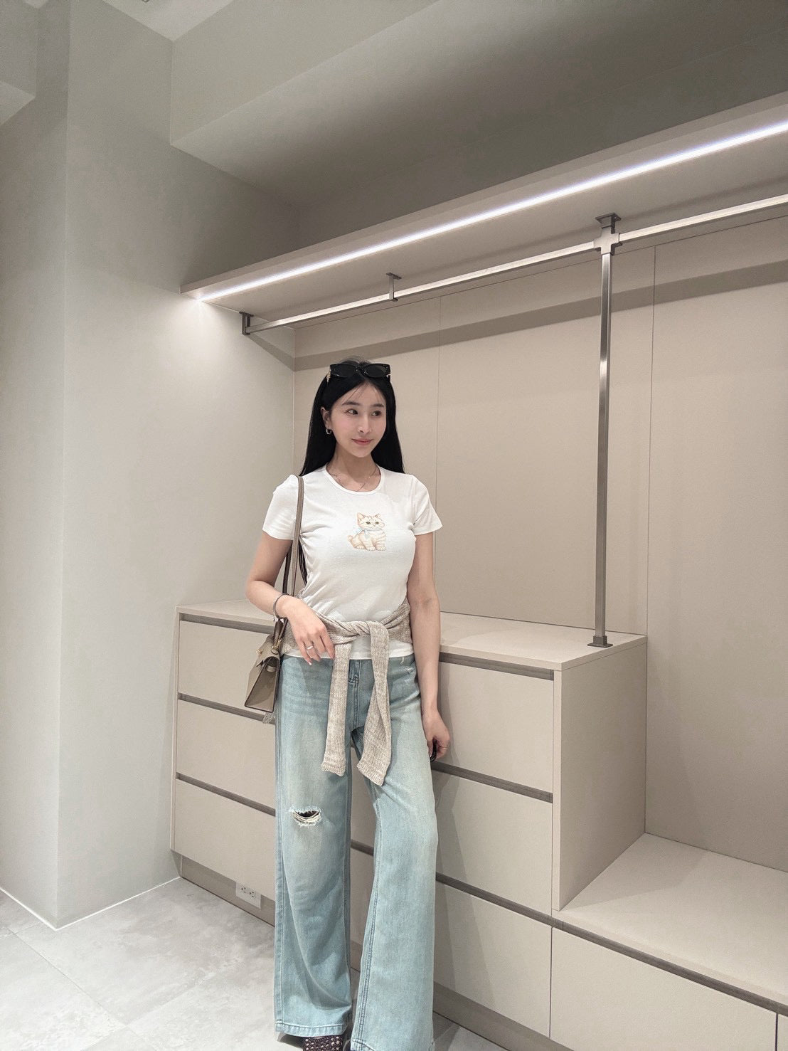 涼感降溫直筒牛仔褲