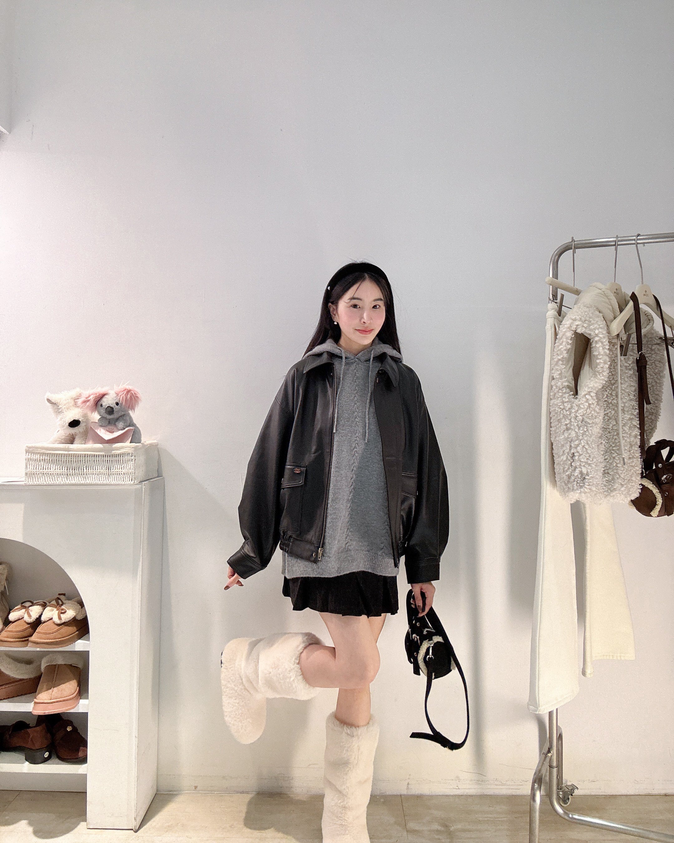 厚磅羊絨連帽上衣