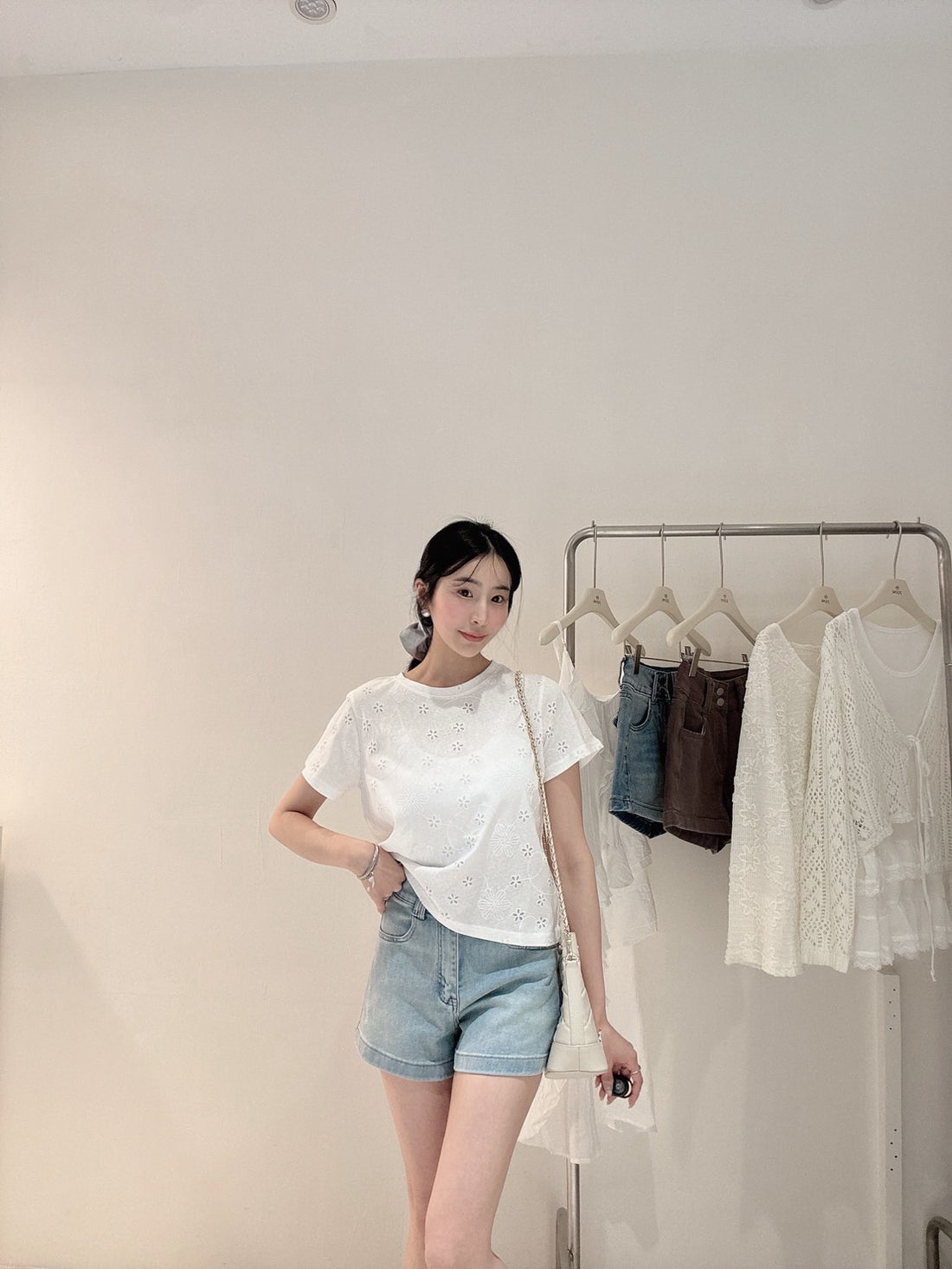 後口袋顯瘦短褲