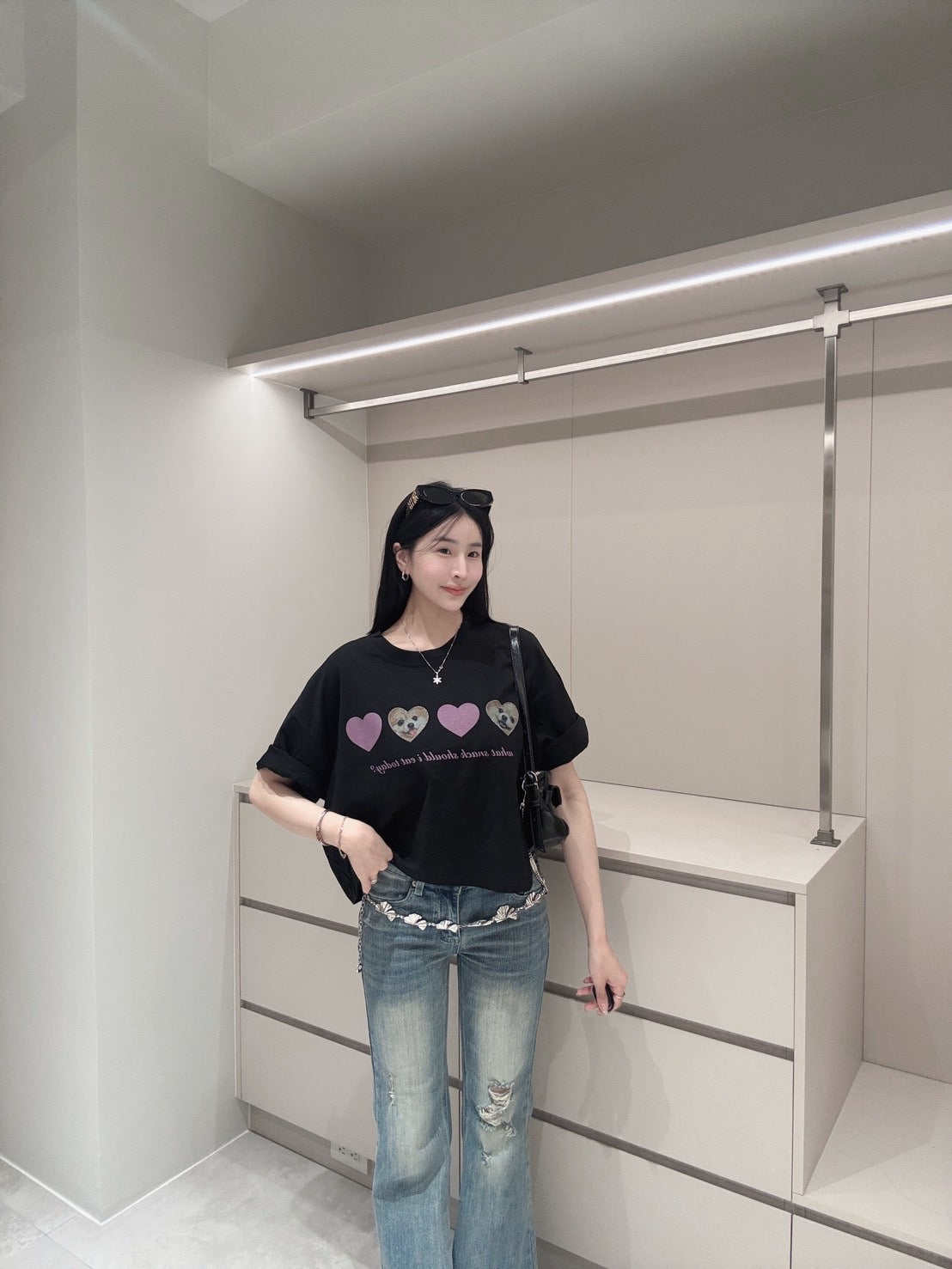 狗勾愛心短版tee