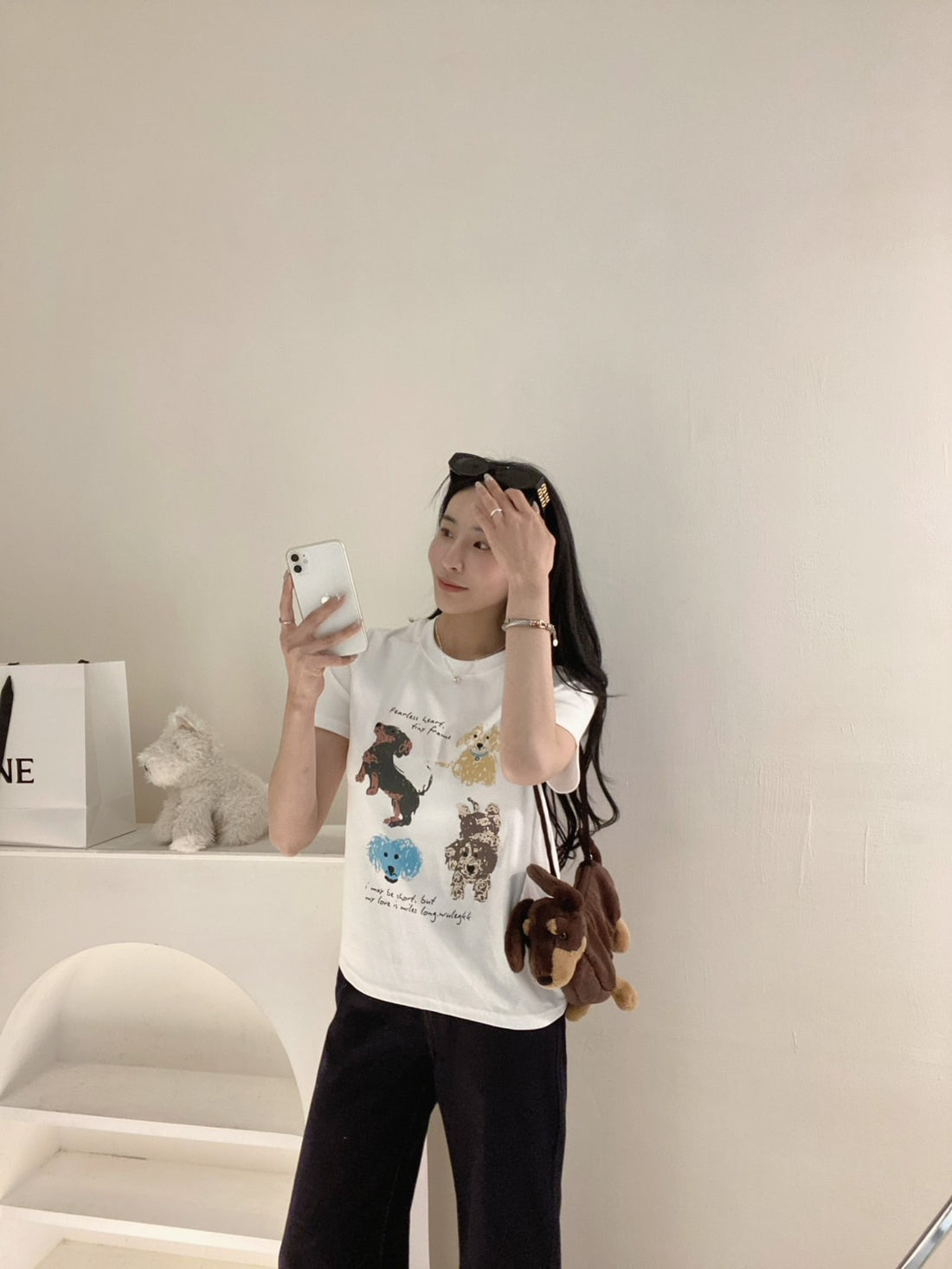 插畫臘腸狗tee