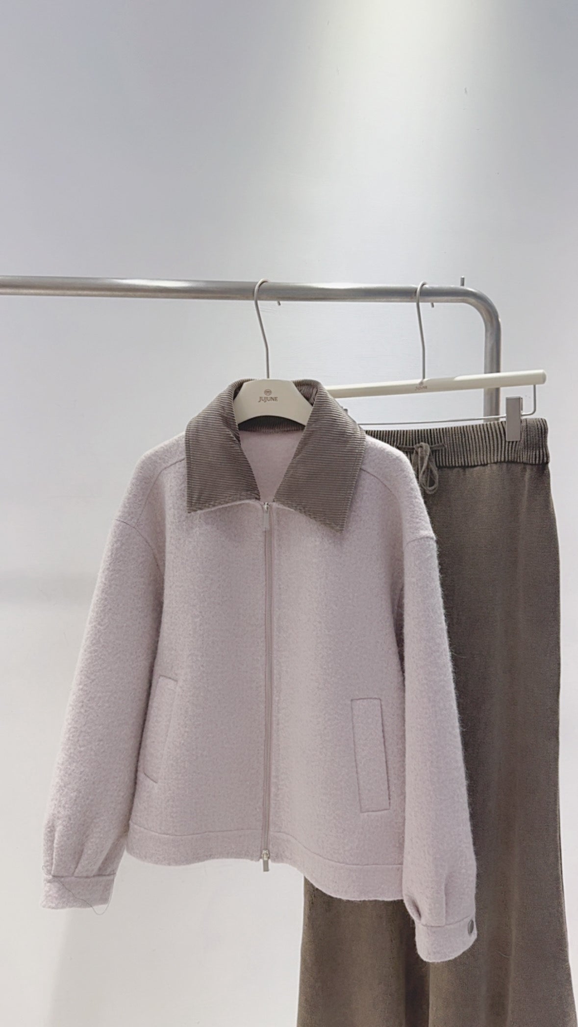 薰衣草配色領手工外套