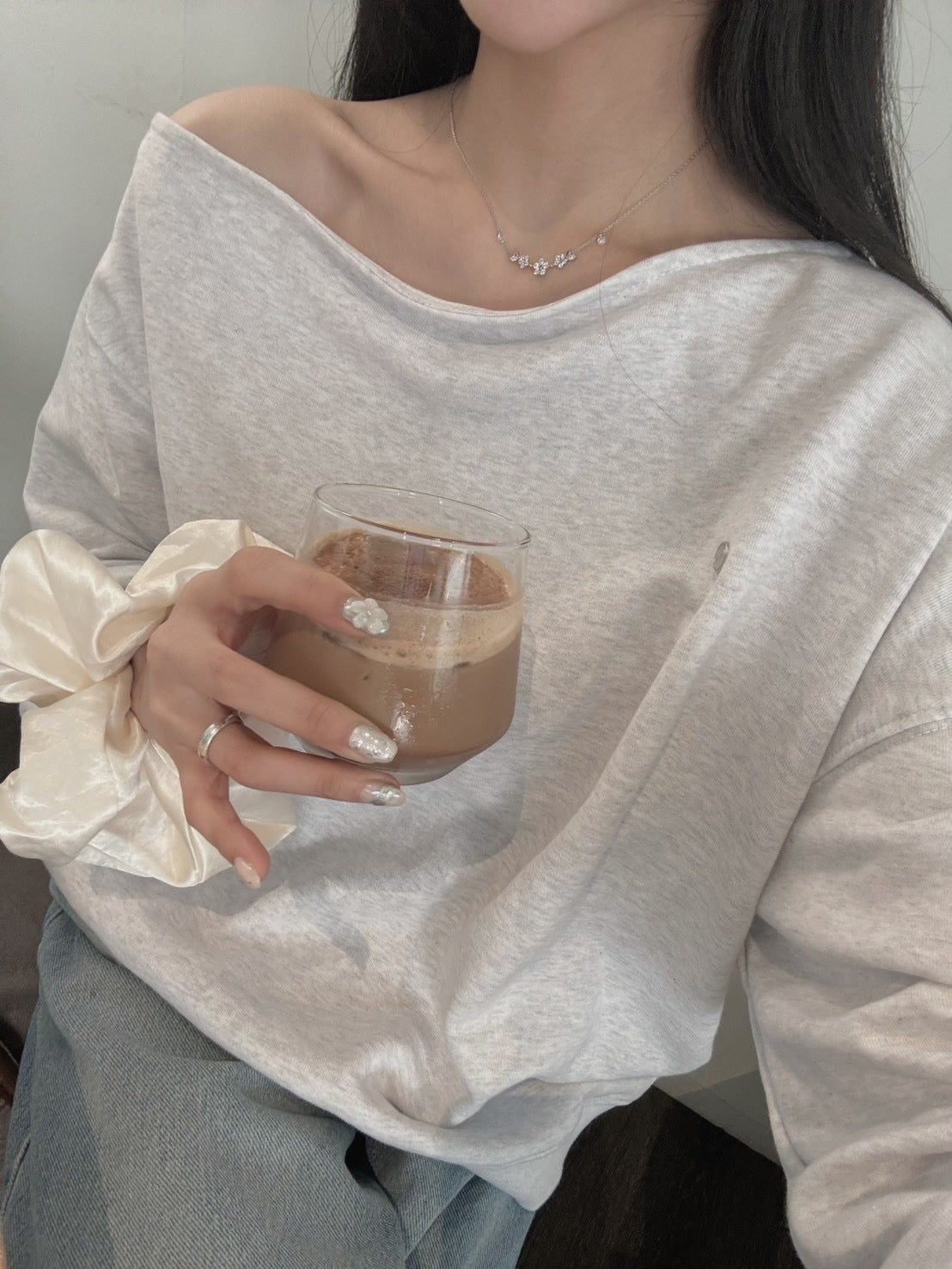 設計款斜肩上衣