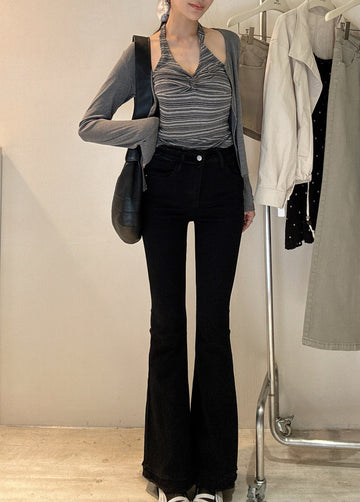 鬚鬚造型顯瘦喇叭褲