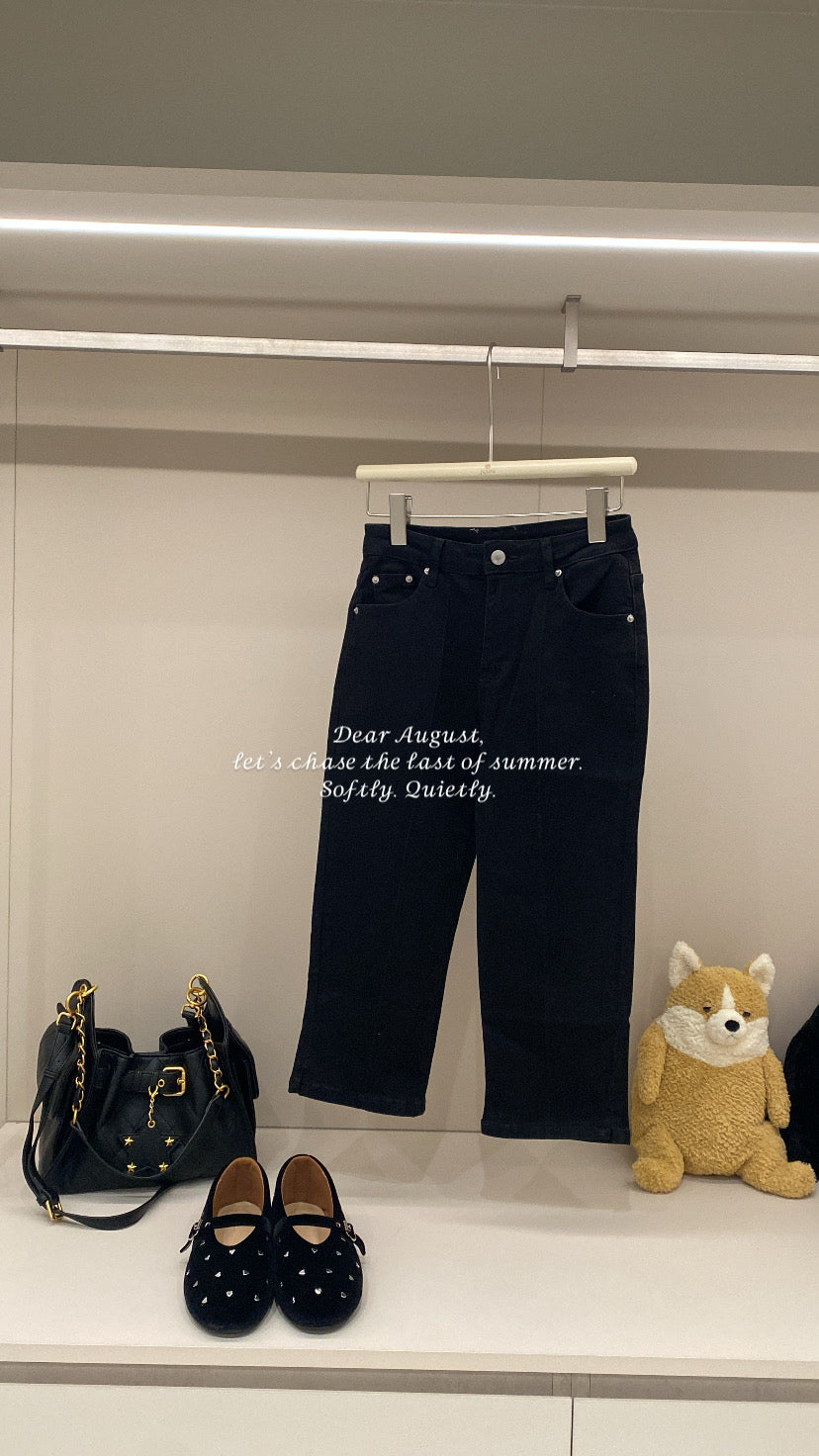 瘦瘦彈力卡普里褲