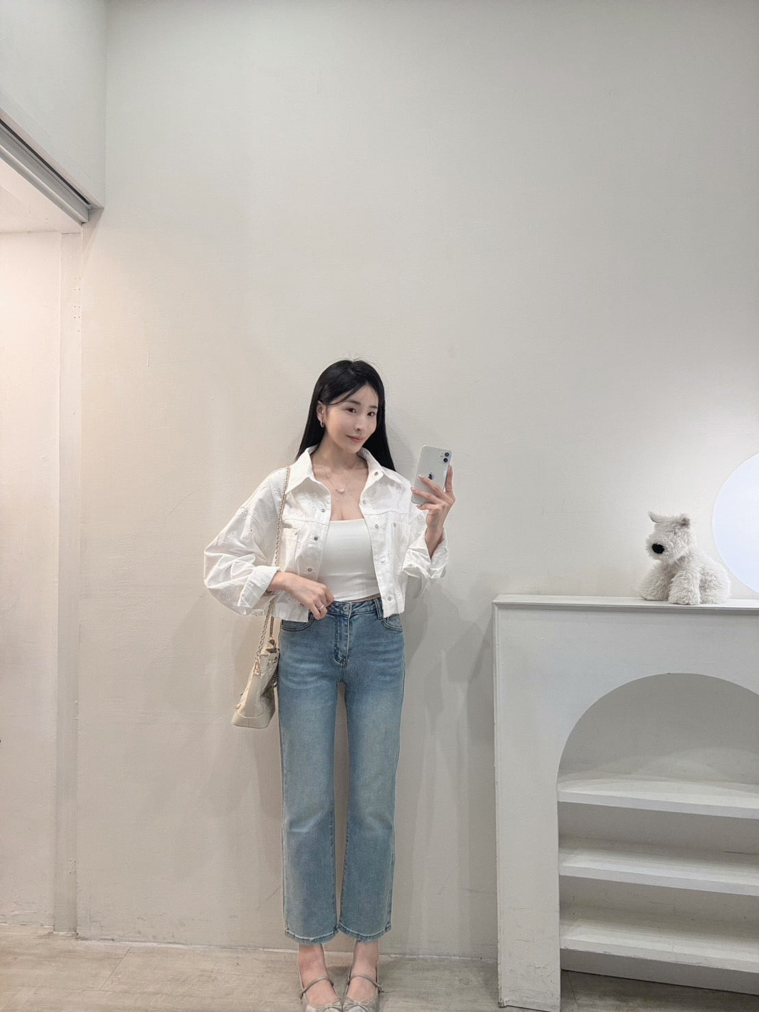 涼感彈力直筒褲