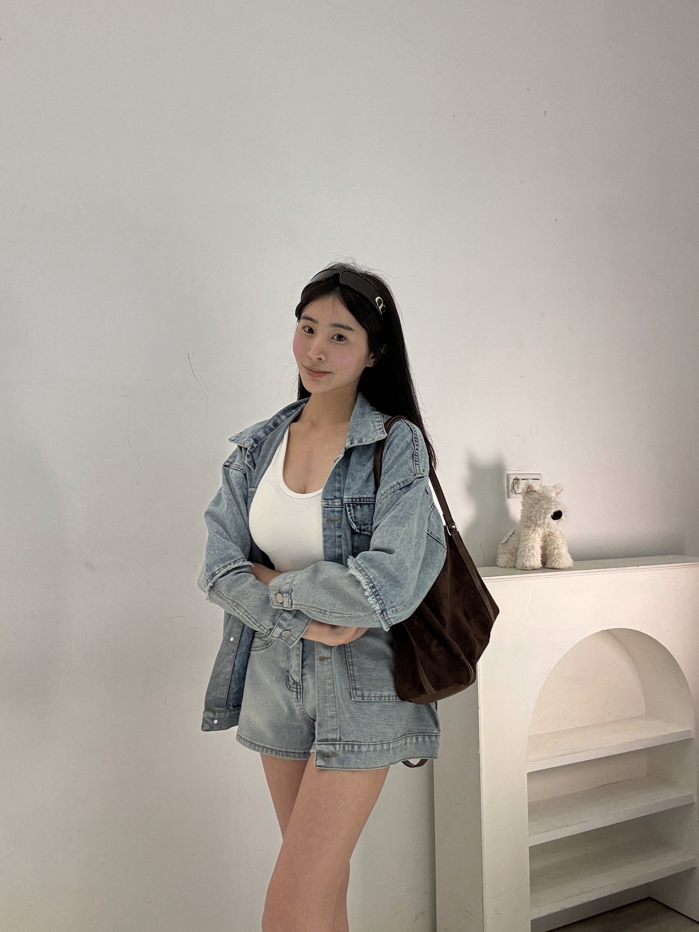 夏季拼接牛仔外套