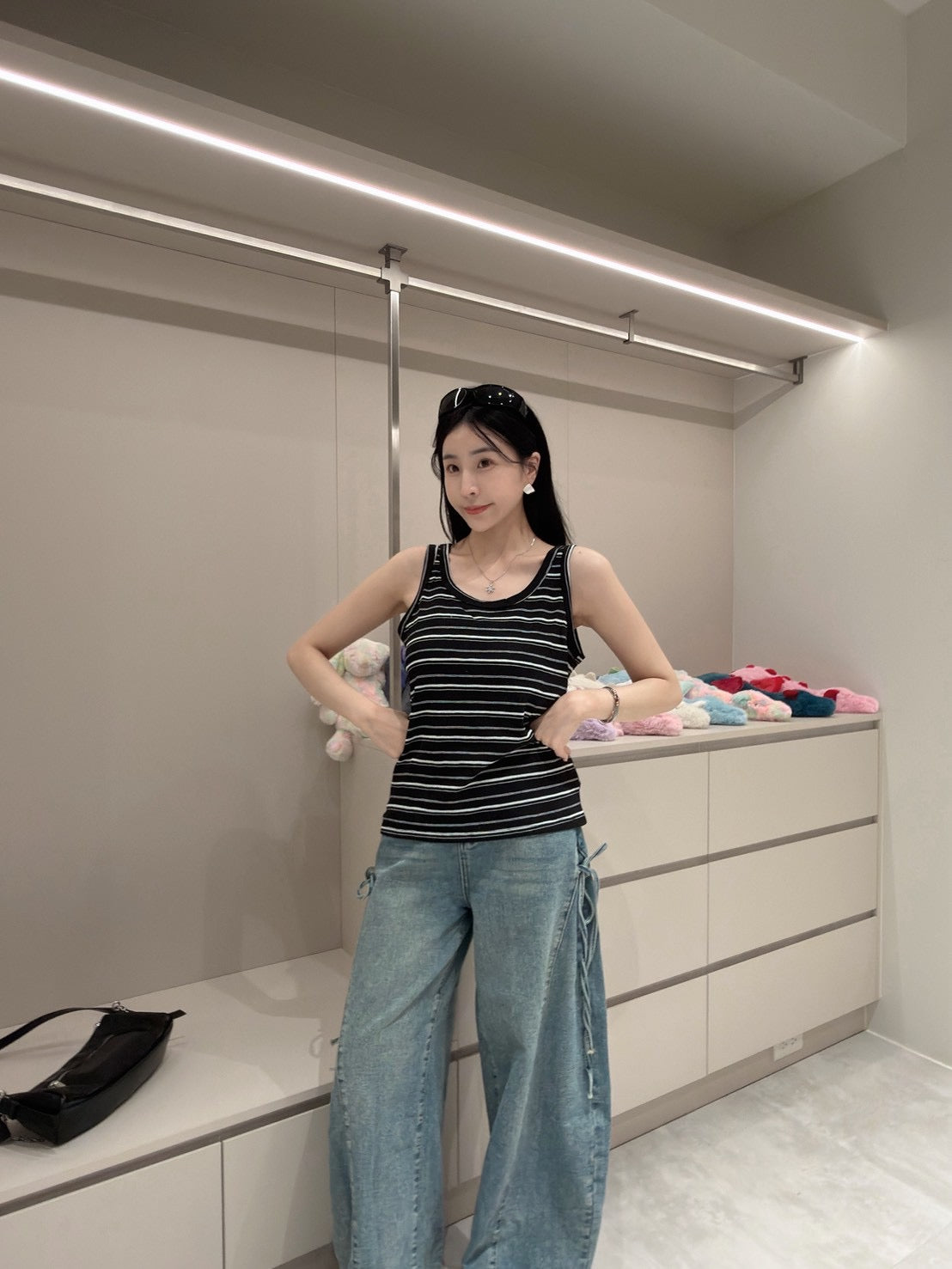 條紋涼感圓領背心