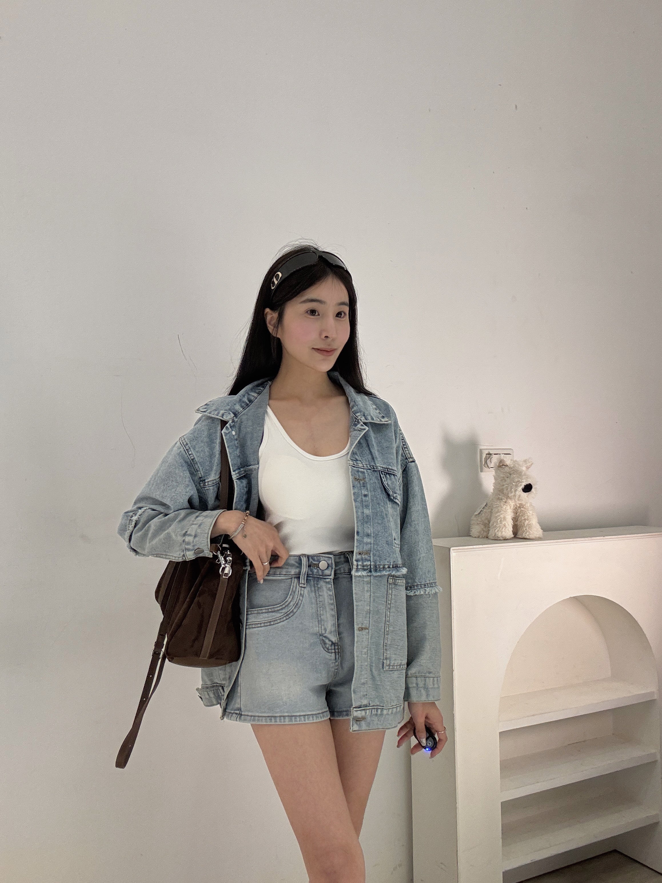 夏季拼接牛仔外套