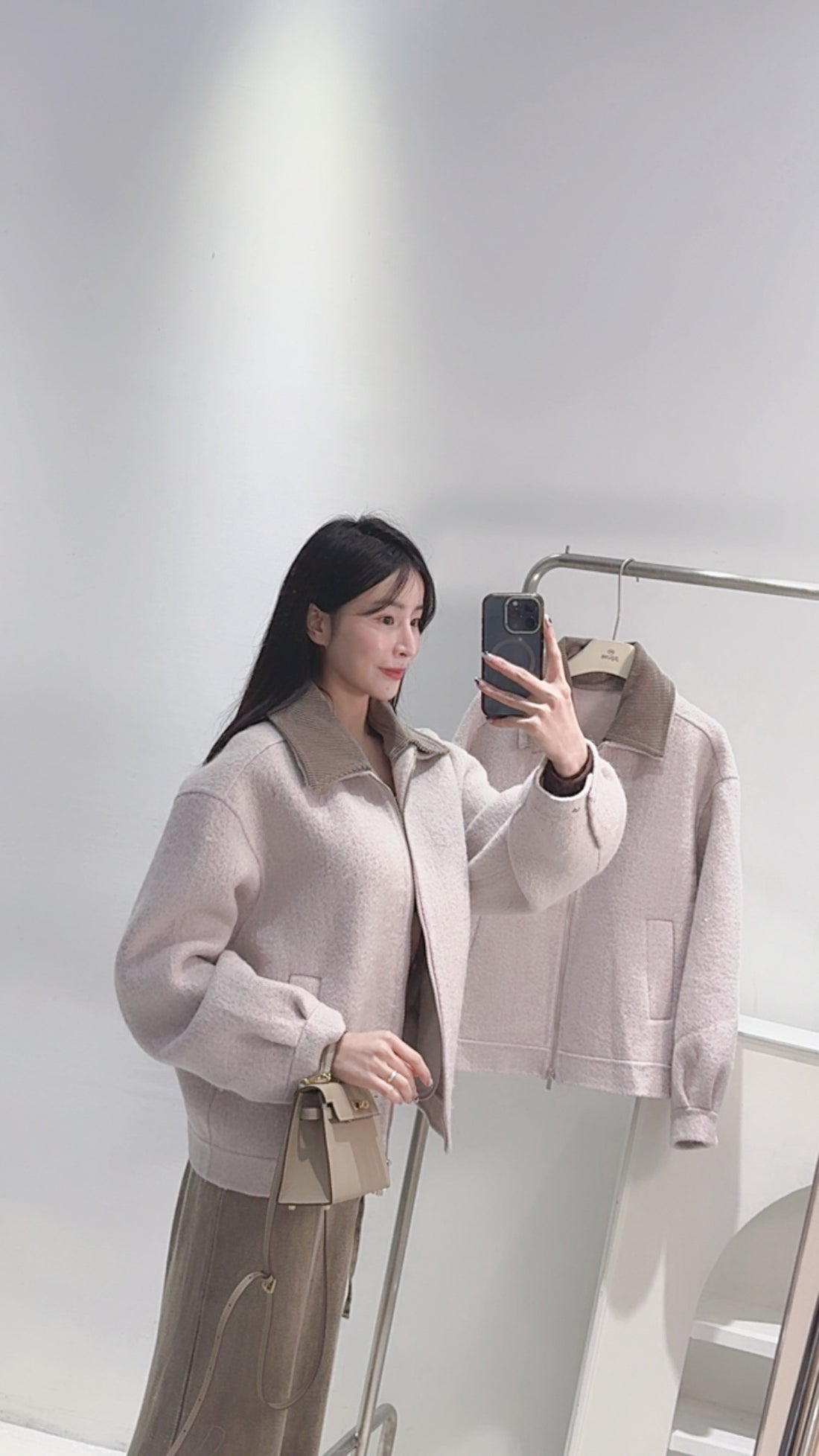 薰衣草配色領手工外套