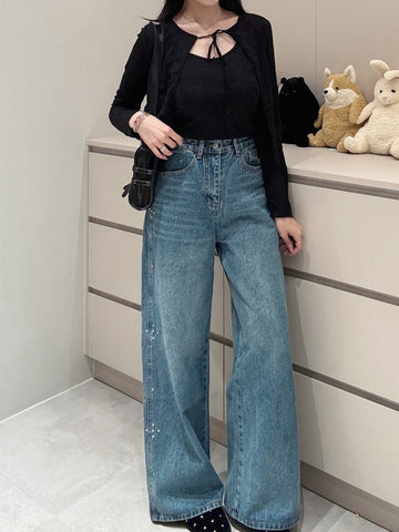 卯釘直筒落地褲