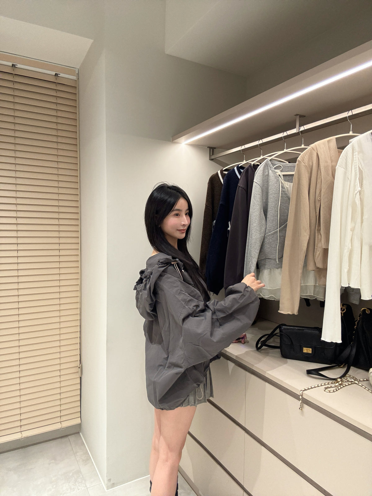 荷葉泡泡袖防風外套