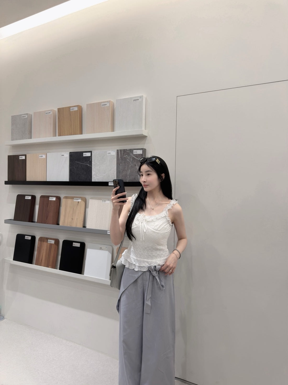 小清新蕾絲荷葉背心