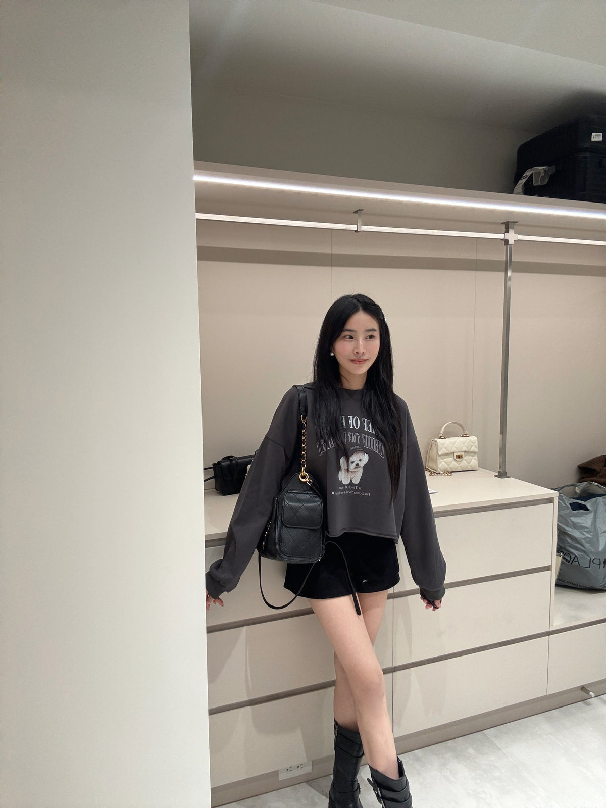 可愛狗狗泡泡袖衛衣