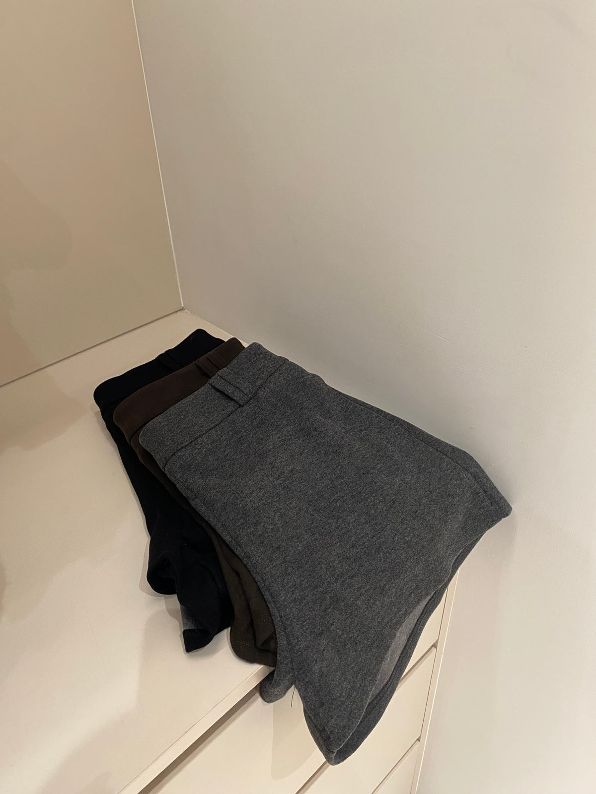 絨布高腰長腿短褲