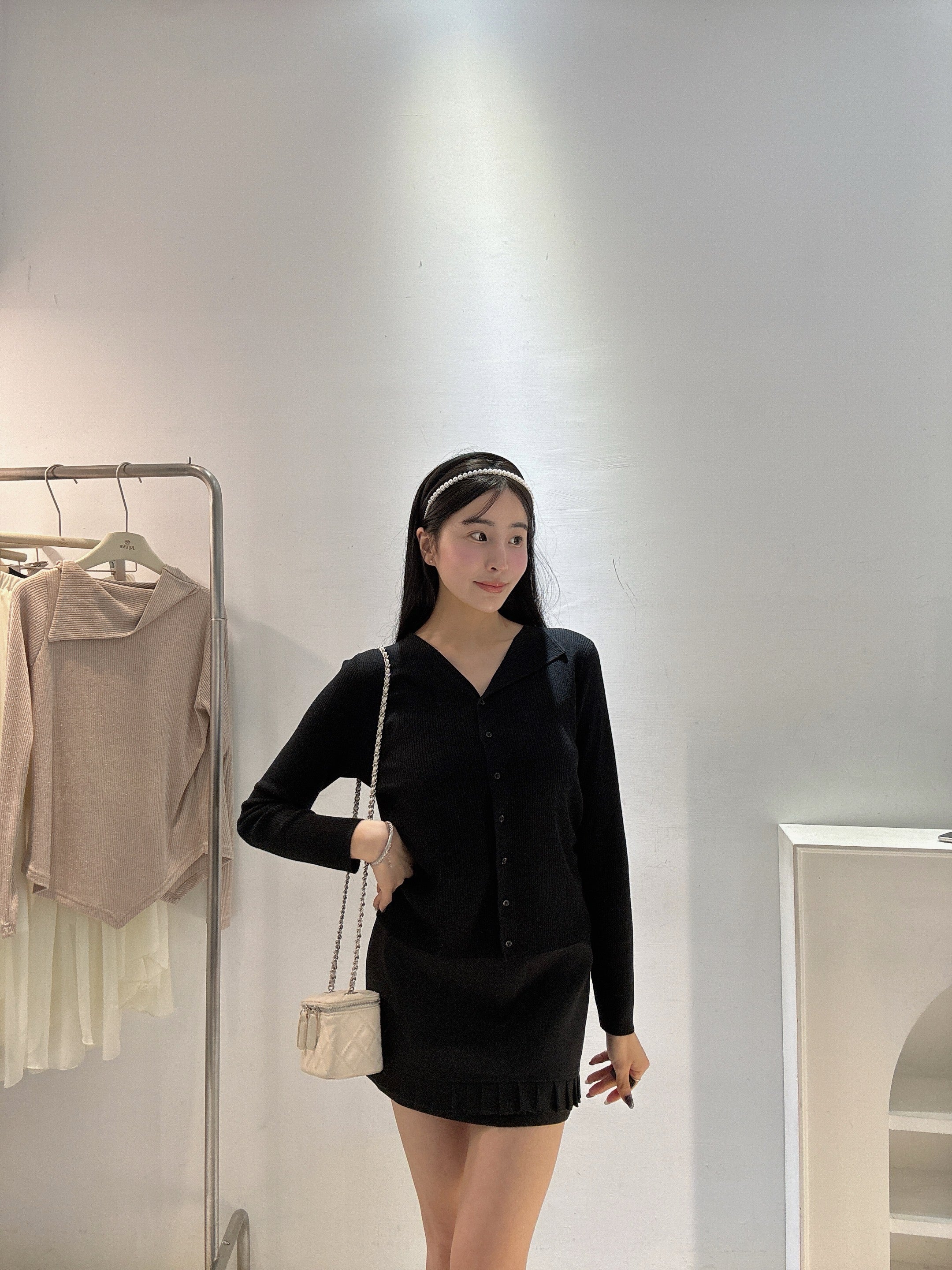 翻領排扣柔軟針織