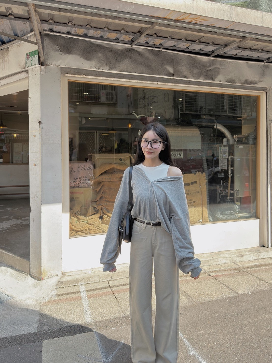 修身卡其直筒褲