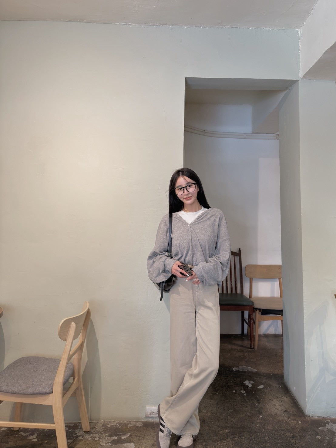 修身卡其直筒褲