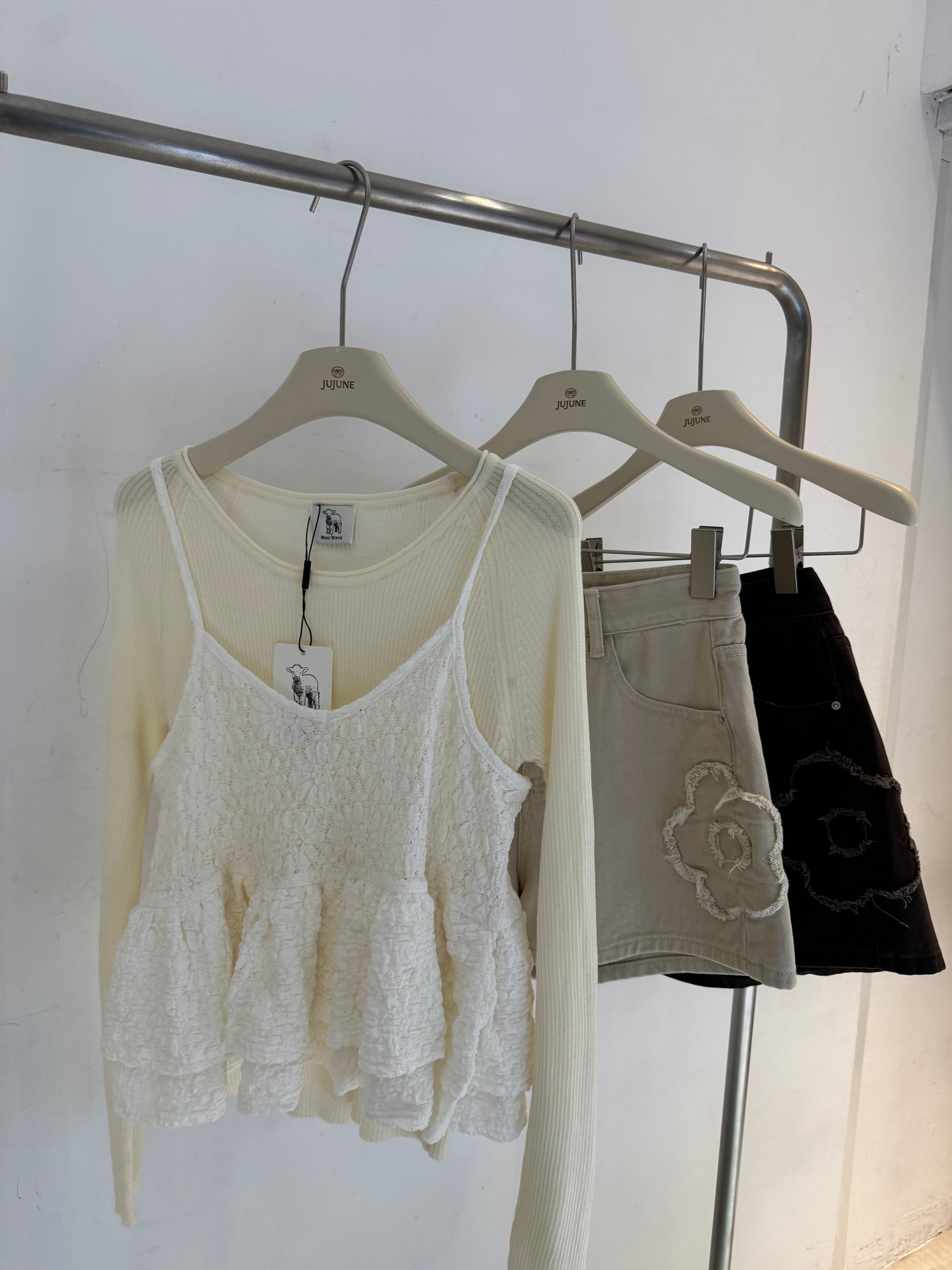 小花泡泡布背心