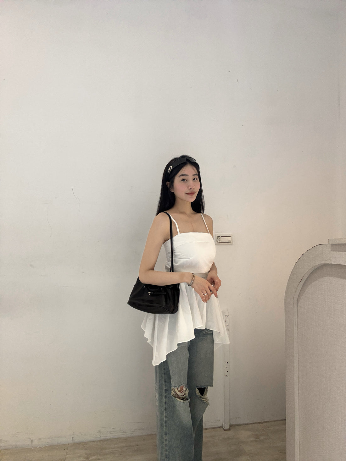 不規則細肩帶背心