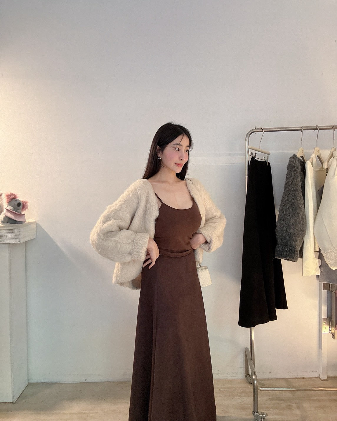 完美版型麂皮長裙