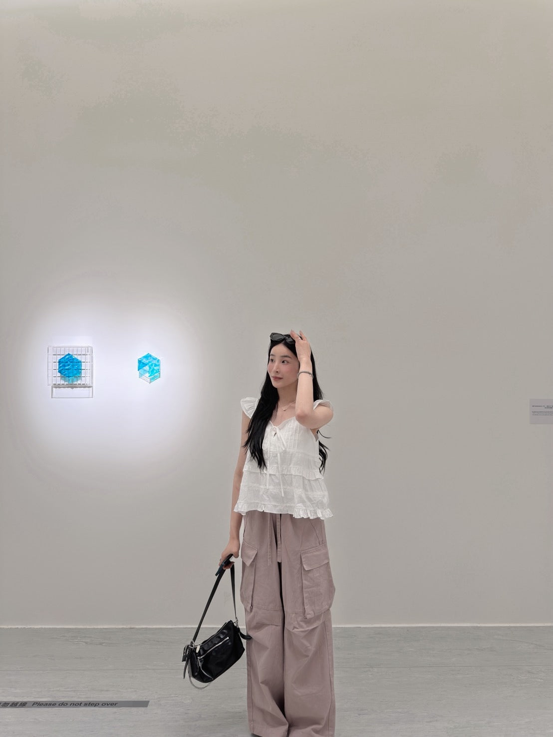 豆沙粉綁帶工裝褲