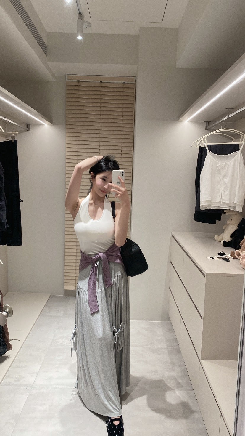 涼感口袋顯瘦長裙