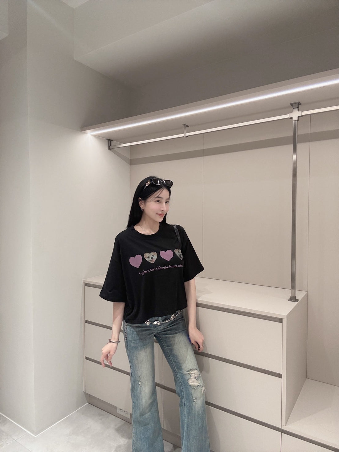 狗勾愛心短版tee
