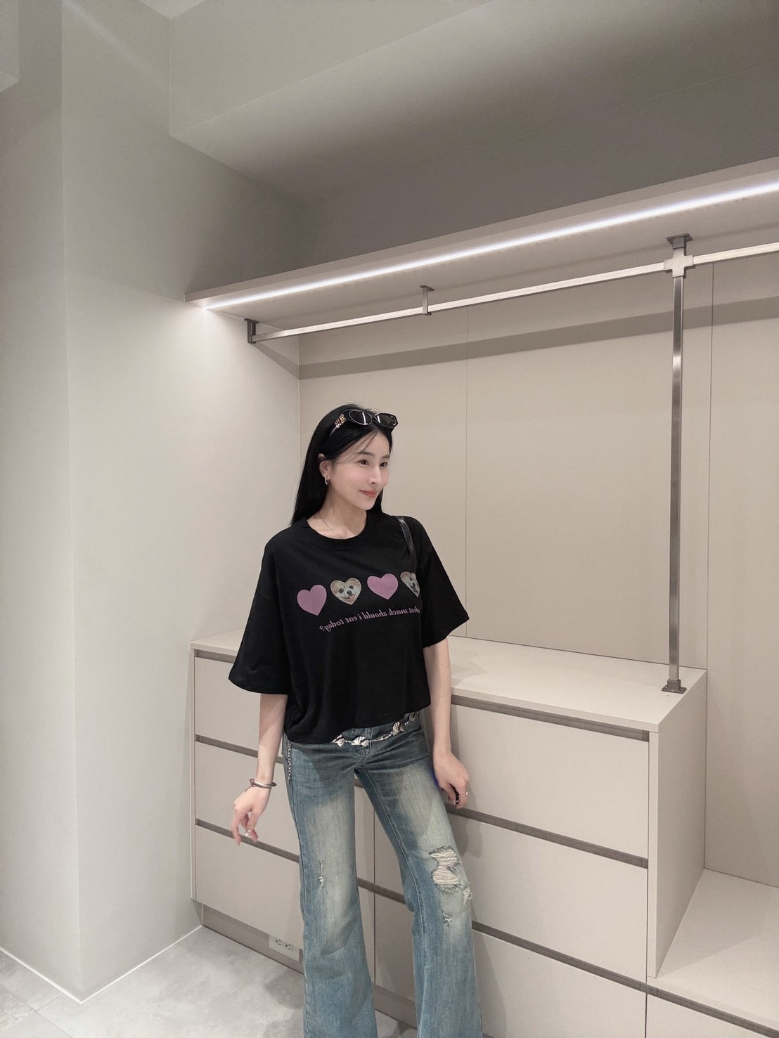 狗勾愛心短版tee