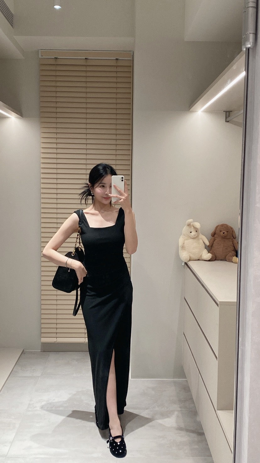 顯瘦抓皺長洋裝
