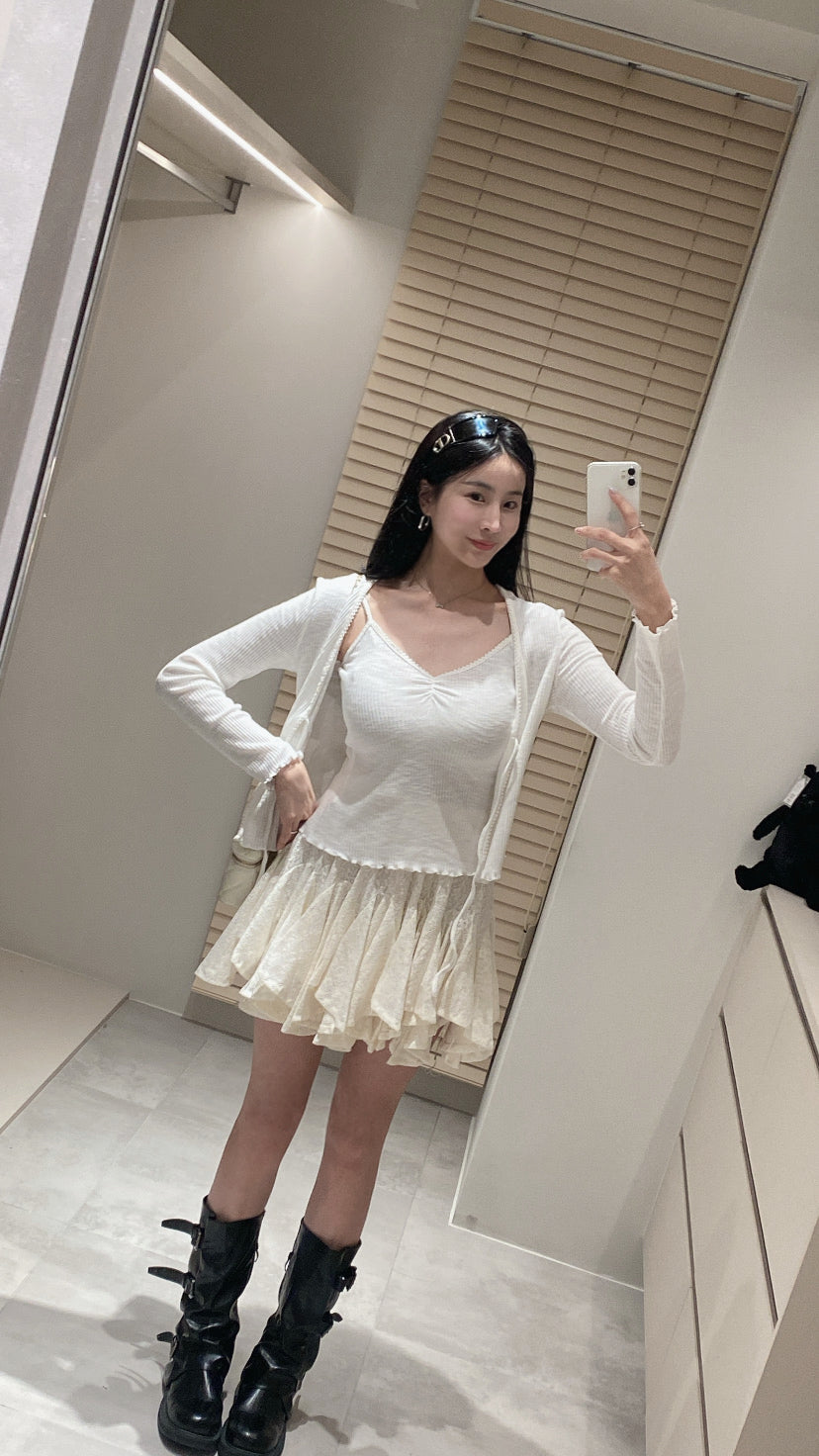 仙女蕾絲波浪褲裙