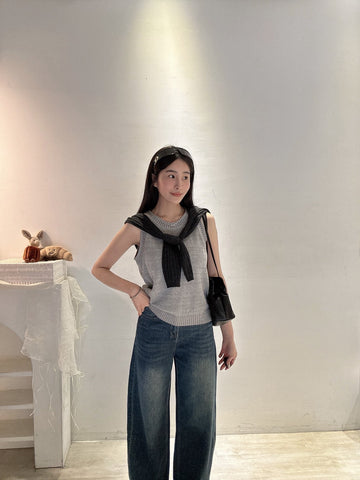 修身涼感削肩背心