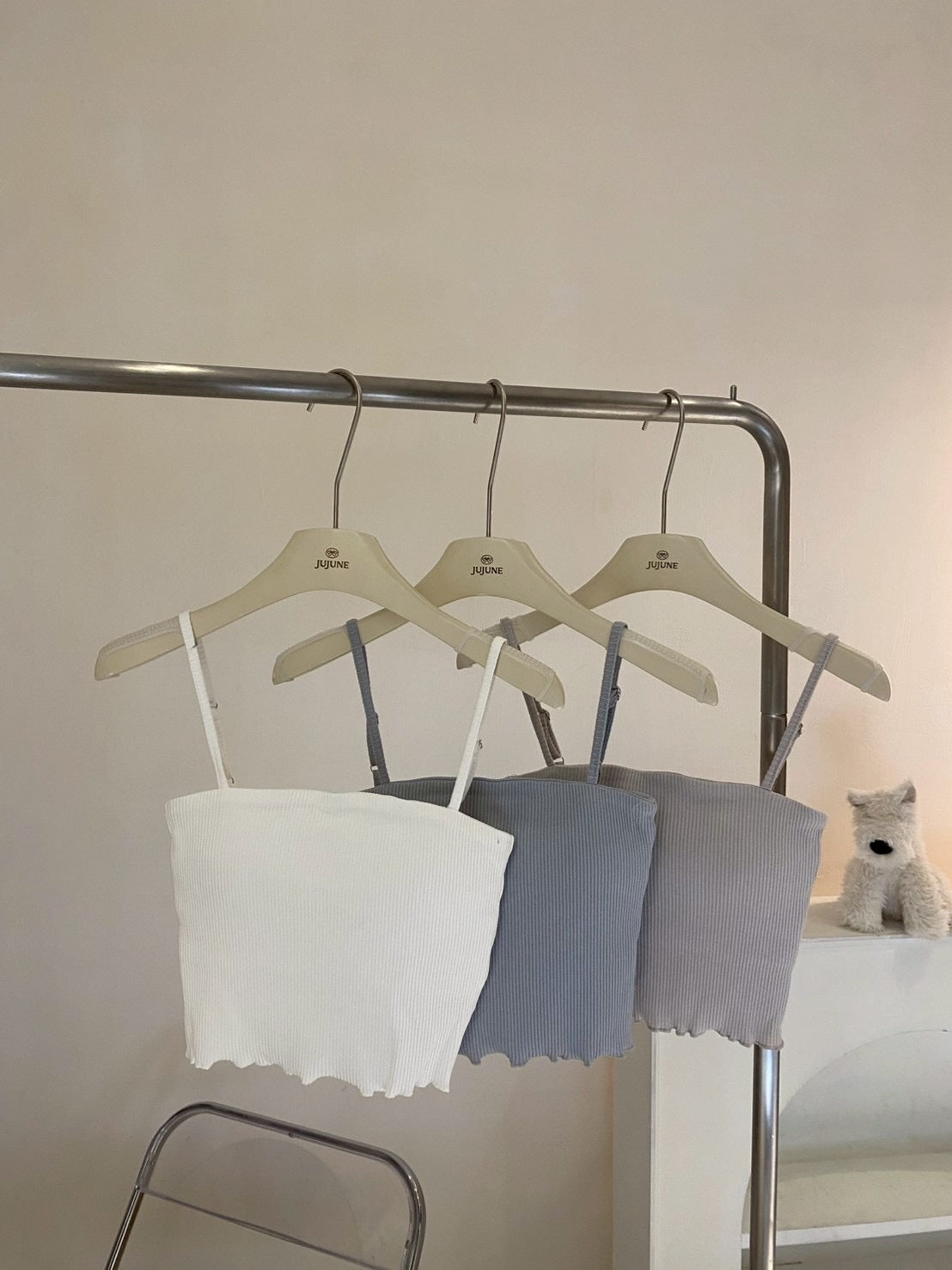 螺紋捲邊bra top