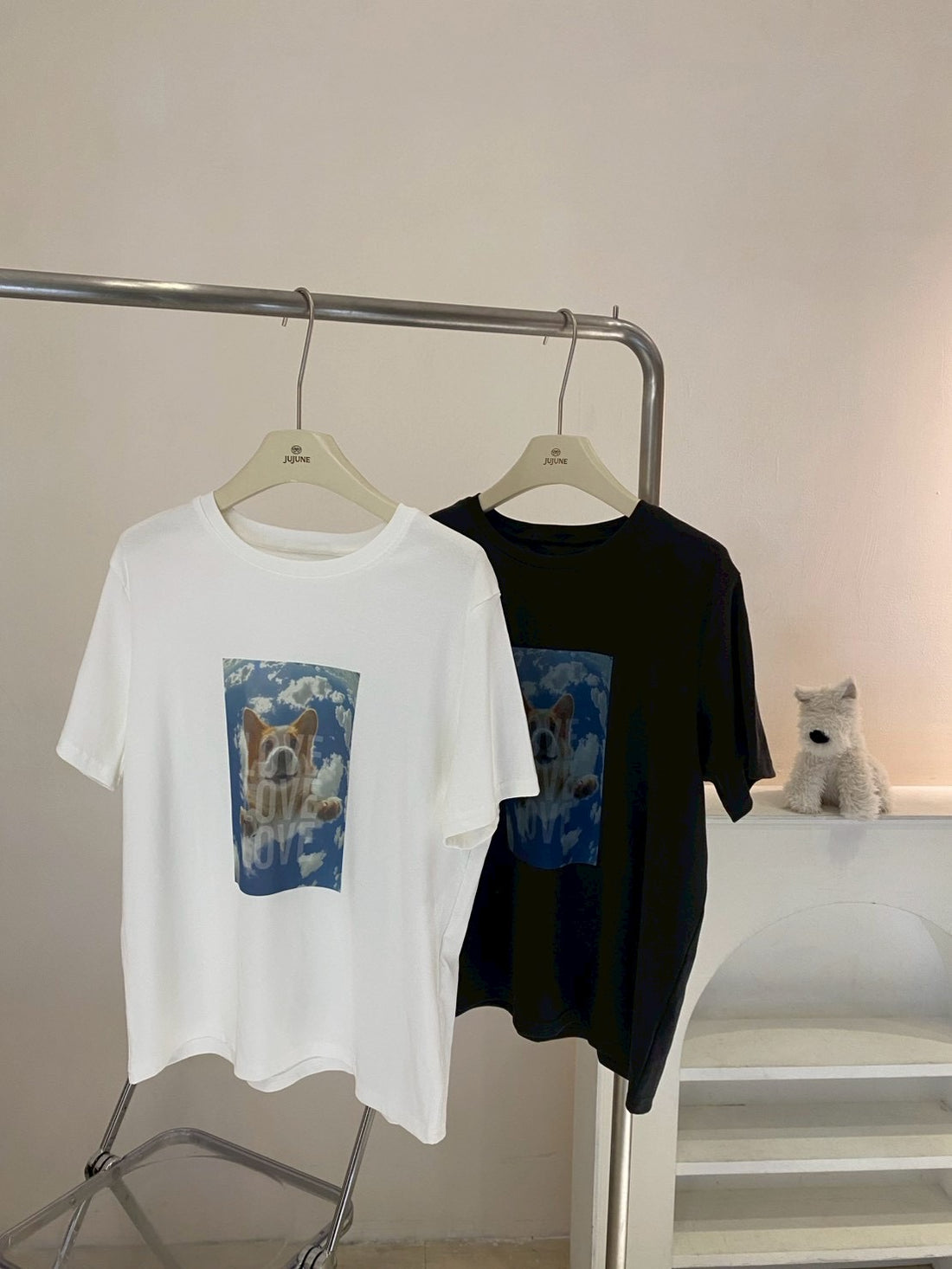 飛天小柯基彈力tee